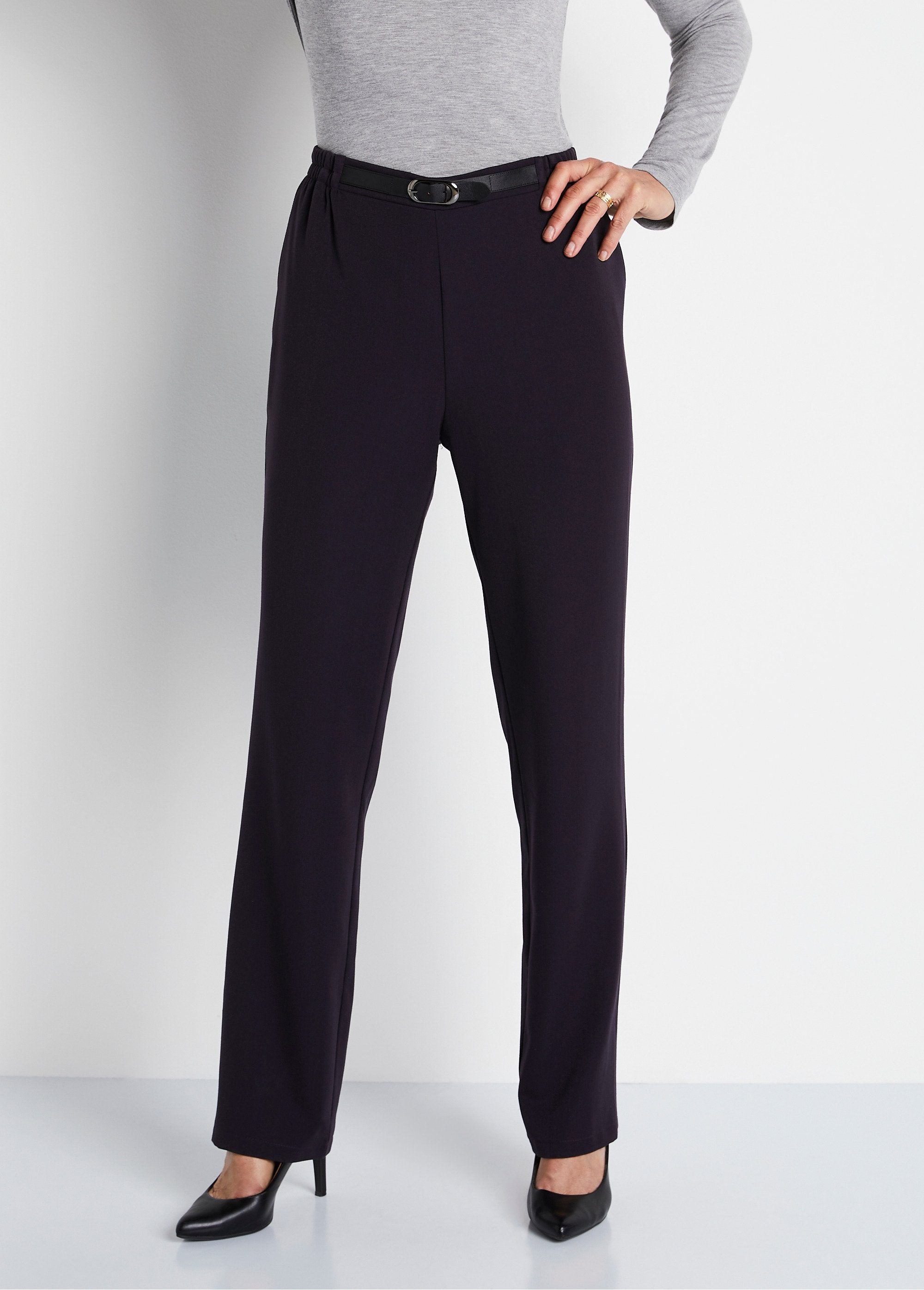 Pantalon_infroissable_taille_semi_élastiquée_Prune_FA1_slim