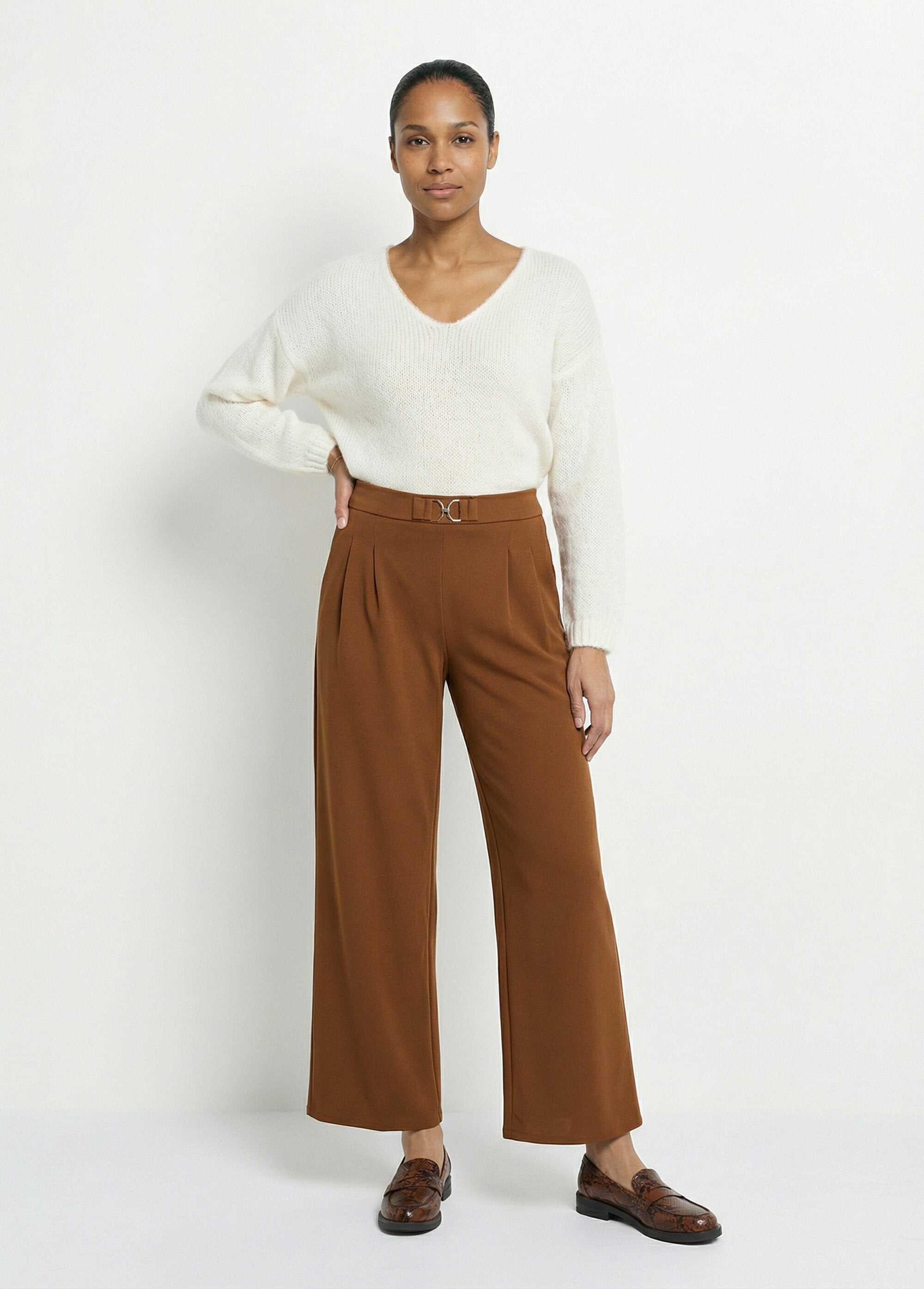 Pantalon_large_maille_détail_chic_métal_Tabac_SF1_slim