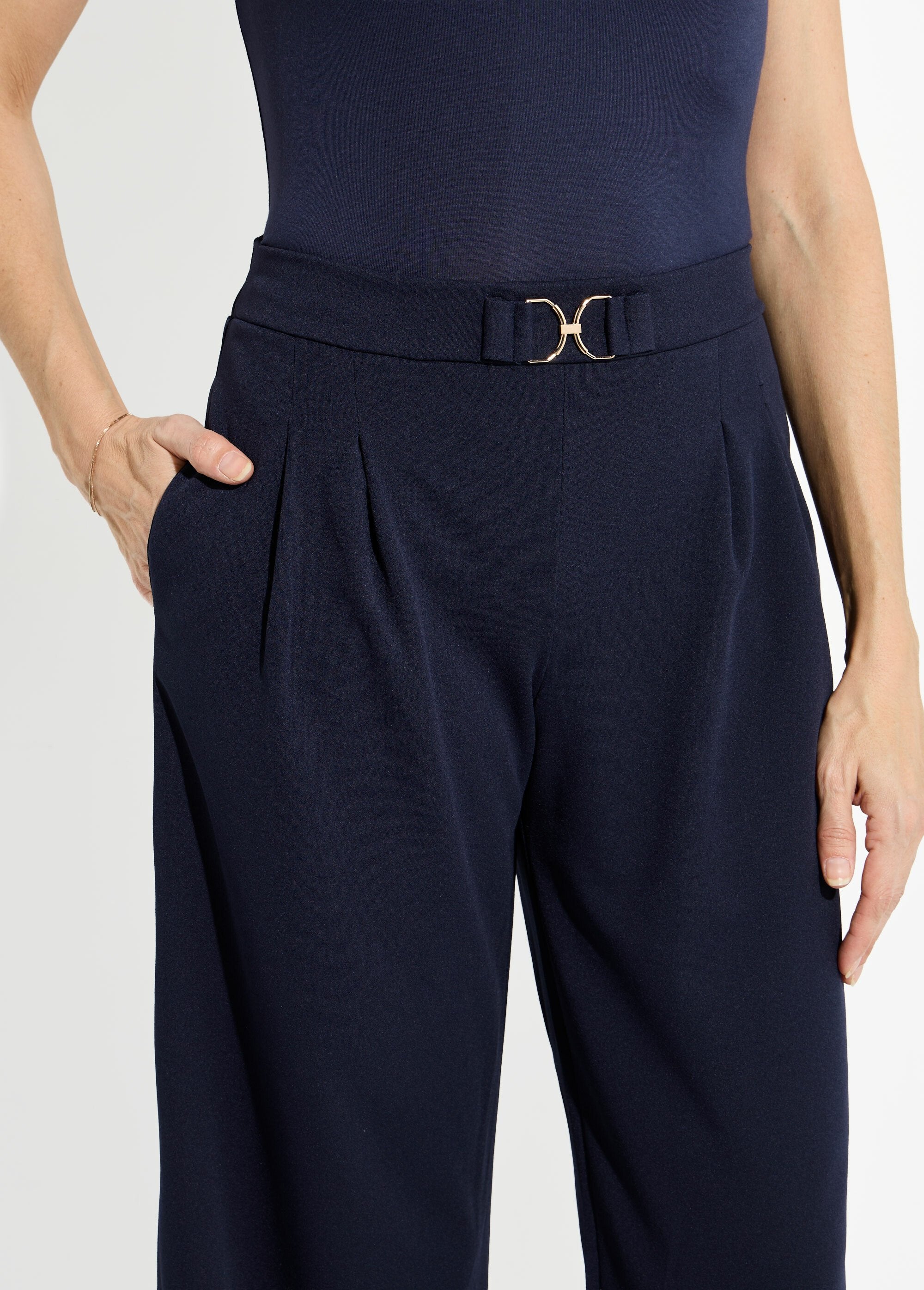 Pantalon_large_maille_détail_chic_métal_Marine_DE1_slim