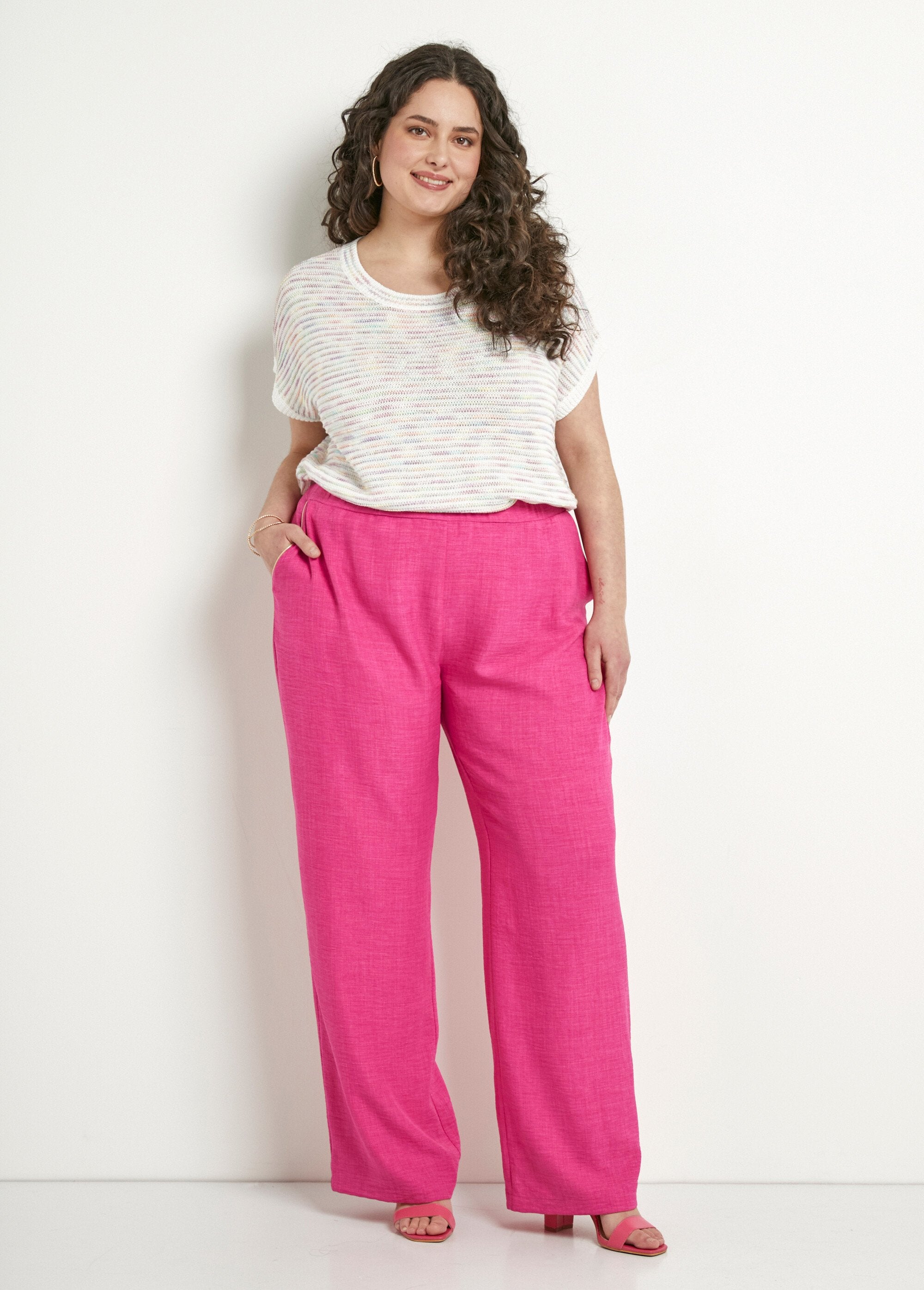 Pantalon_large_taille_élastiquée_aspect_lin_Rose_SF1_curvy