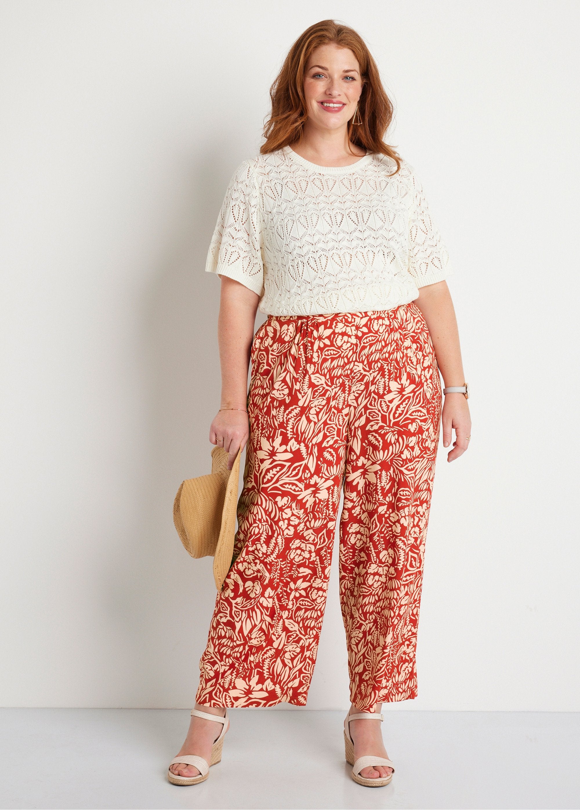 Pantalon_large_taille_élastiquée_fleuri_ou_uni_Tomette_et_ecru_SF1_curvy