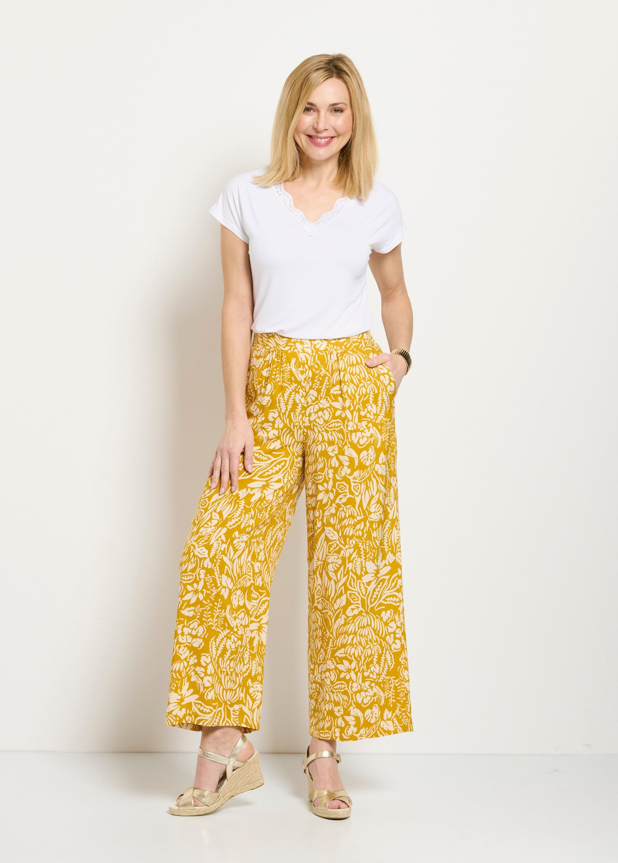 Pantalon_large_taille_élastiquée_fleuri_ou_uni_Jaune_et_ecru_SF1_slim