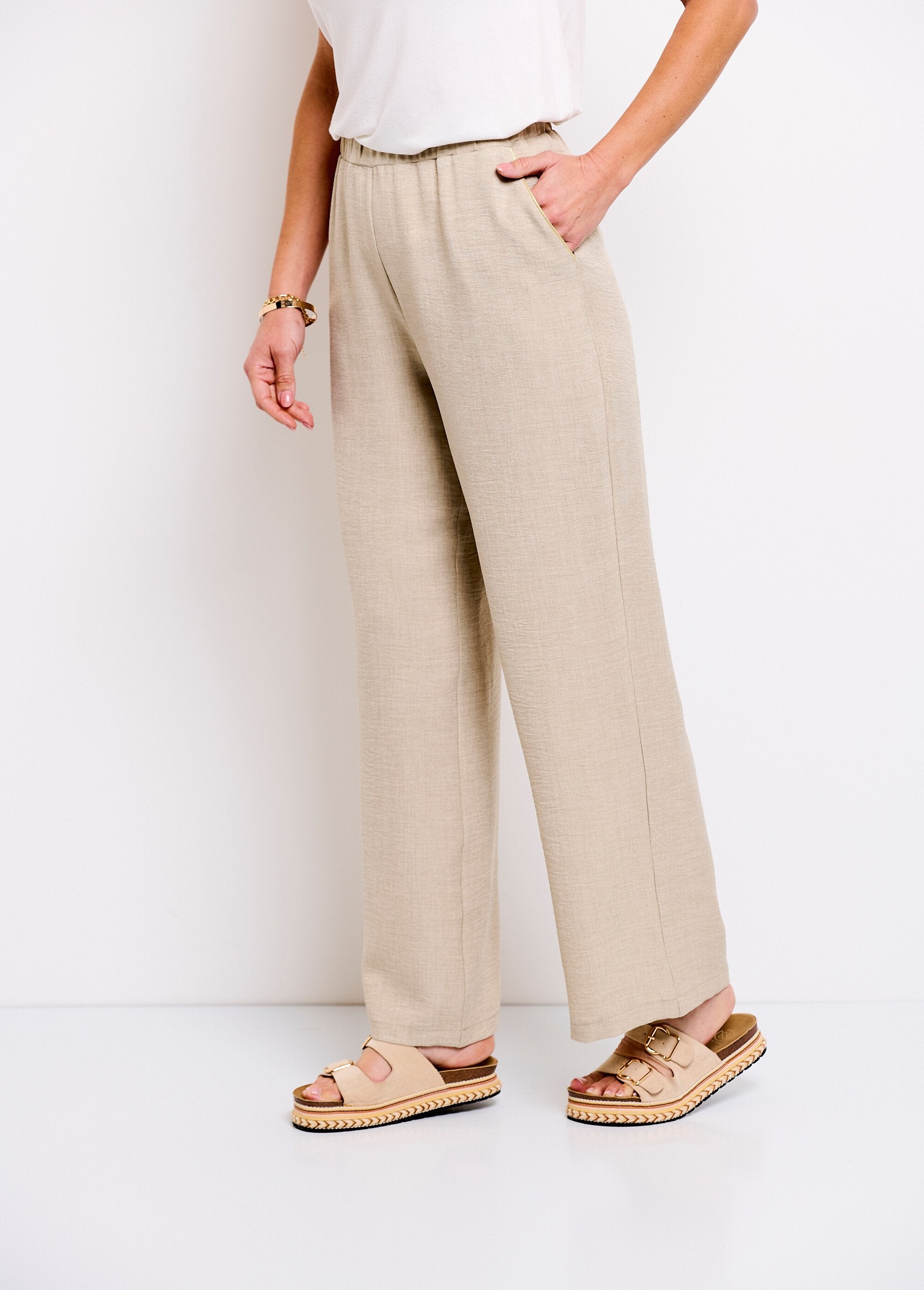 Pantalon_large_taille_élastiquée_aspect_lin_Beige_FA1_slim