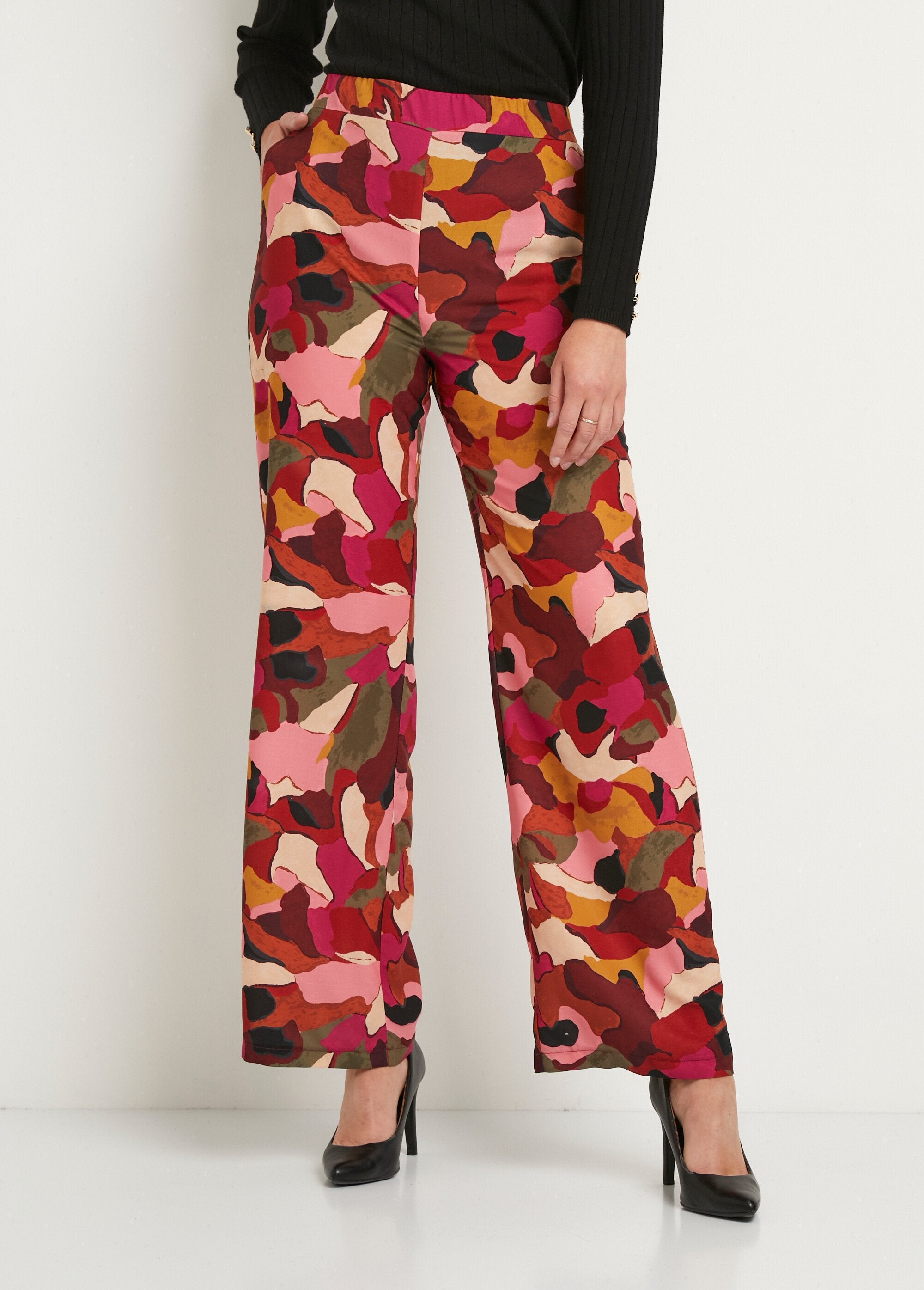 Pantalon_large_taille_semi_élastiquée_imprimé_Rose_et_marron_FA1_slim