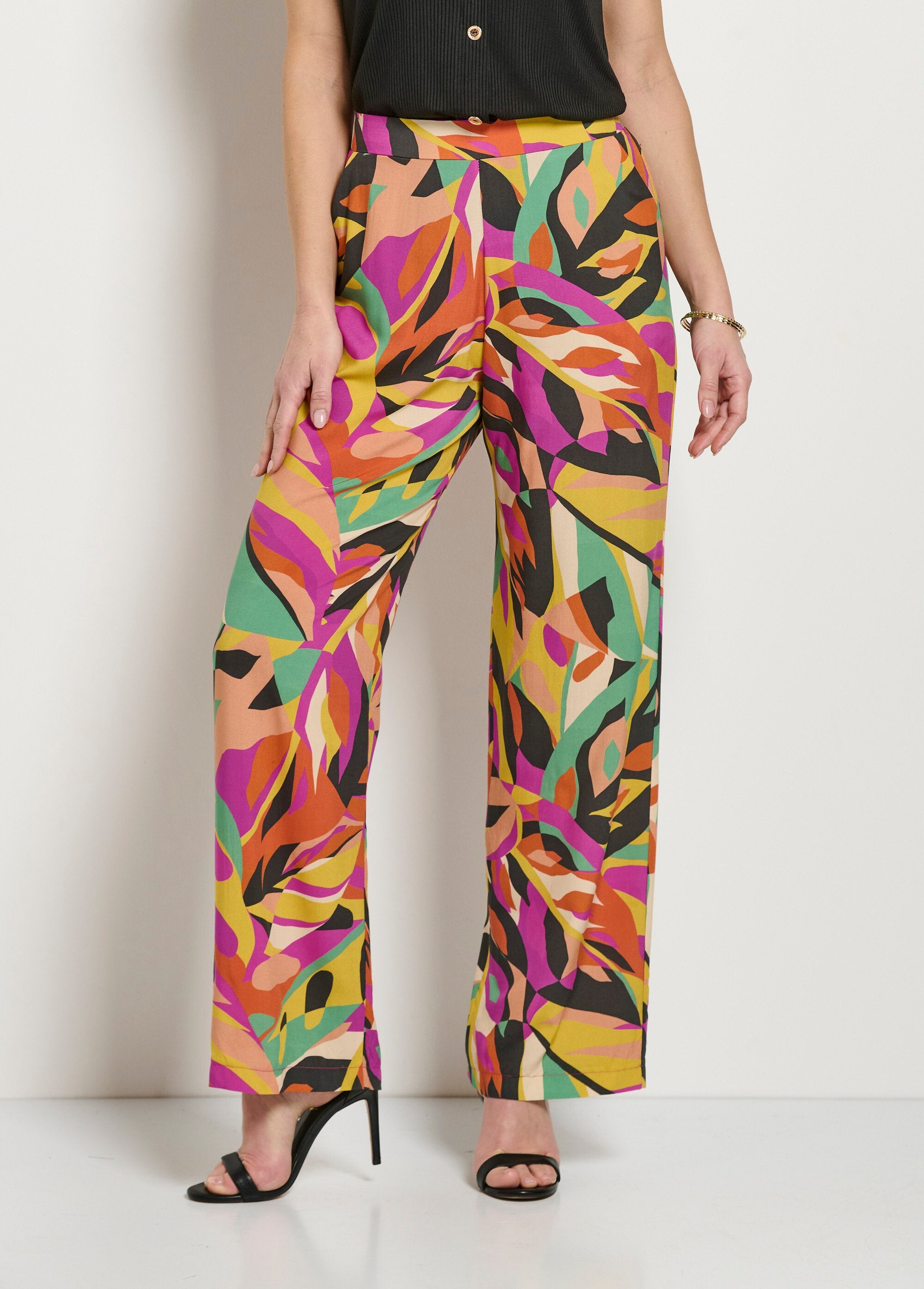 Pantalon_large_taille_semi-élastiquée_imprimé_Multicolore_FA1_slim