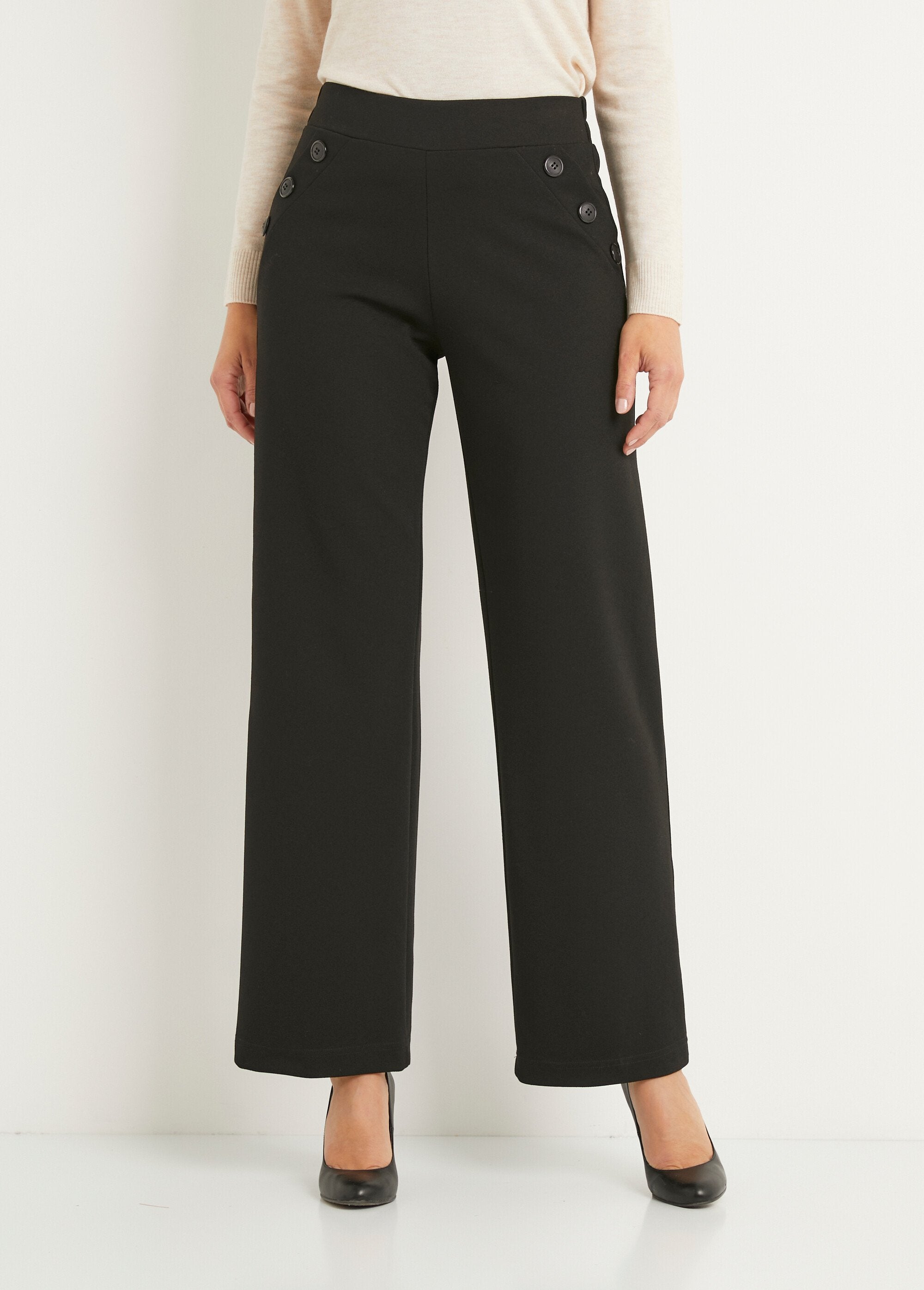 Pantalon_large_taille_semi_élastiquée_uni_Noir_FA1_slim