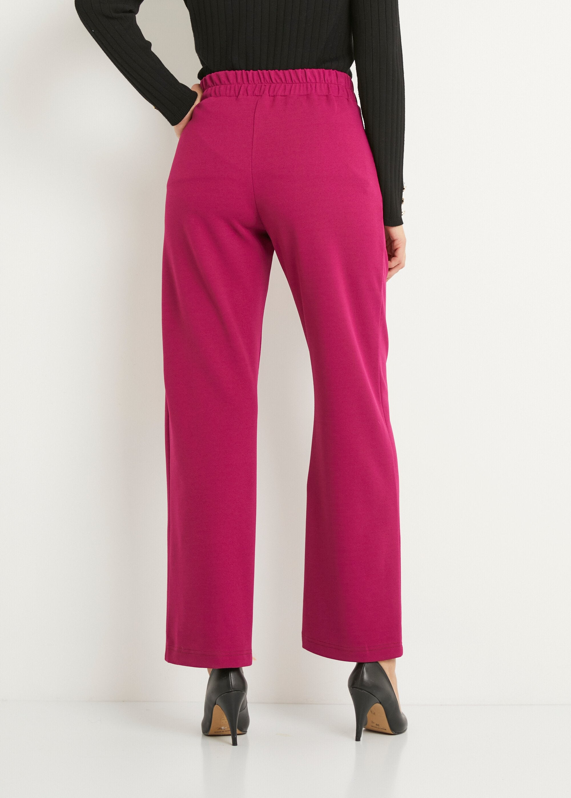 Pantalon_large_taille_semi_élastiquée_uni_Cassis_DO1_slim