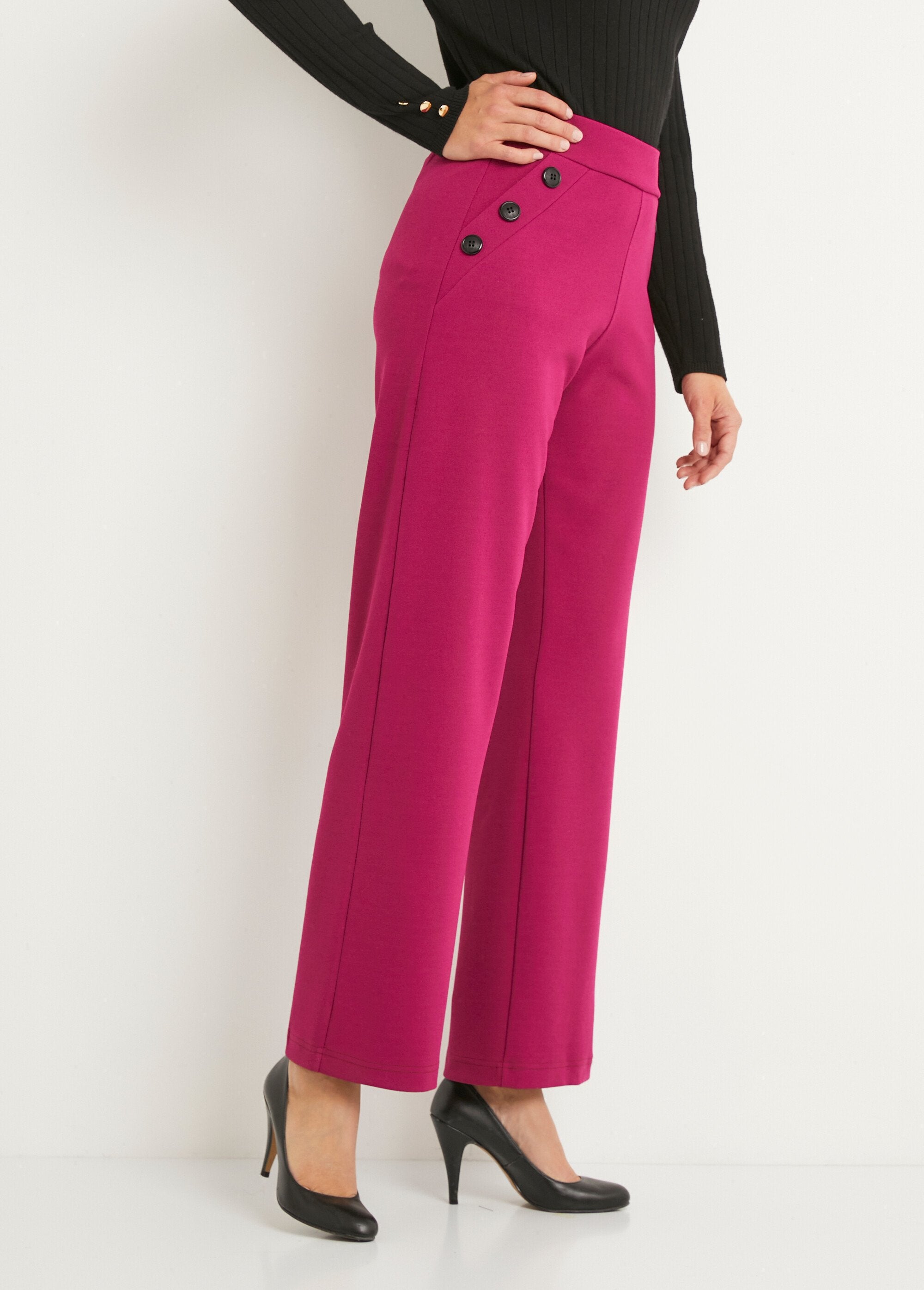 Pantalon_large_taille_semi_élastiquée_uni_Cassis_DR1_slim