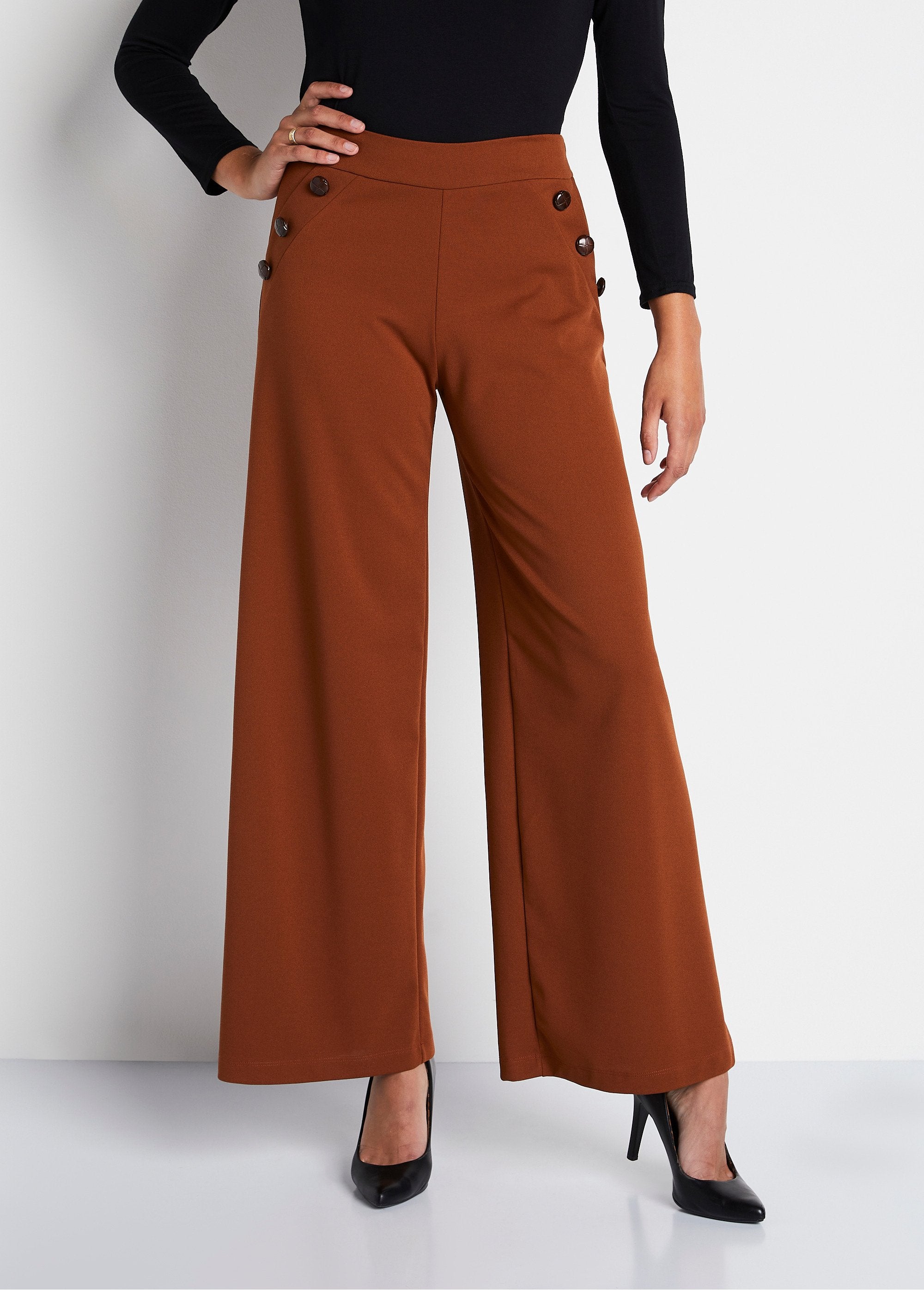 Pantalon_large_uni_taille_élastiquée_dos_Caramel_FA1_slim