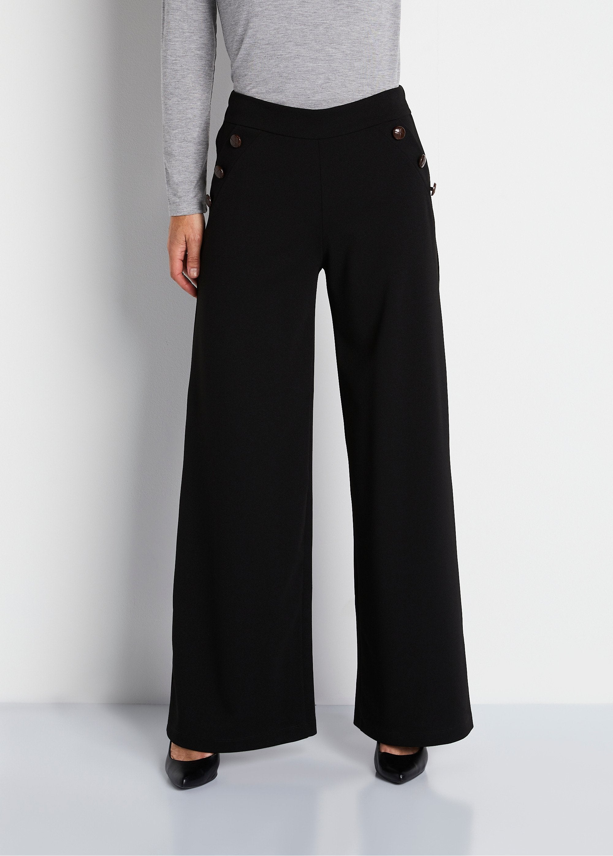 Pantalon_large_uni_taille_élastiquée_dos_Noir_FA1_slim