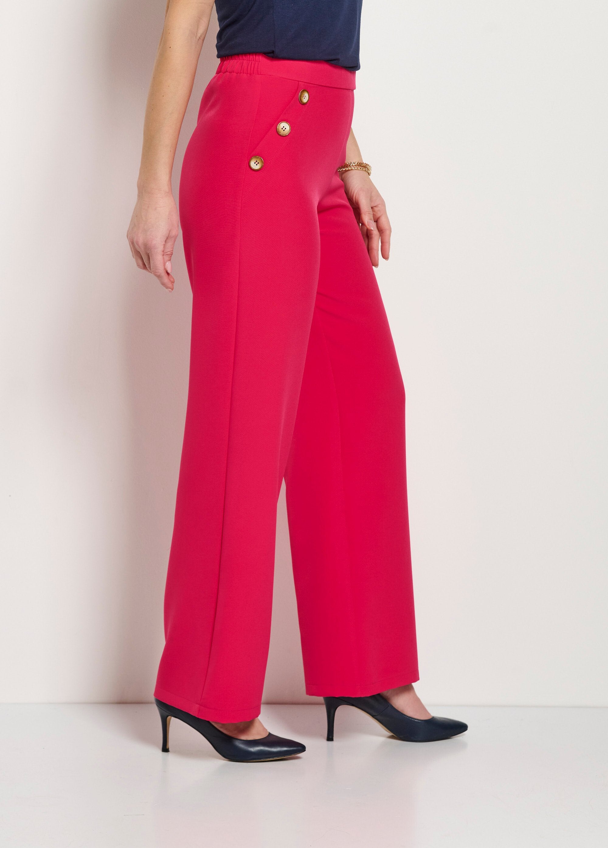 Pantalon_large_uni_taille_semi-élastiquée_Fuchsia_DR1_slim