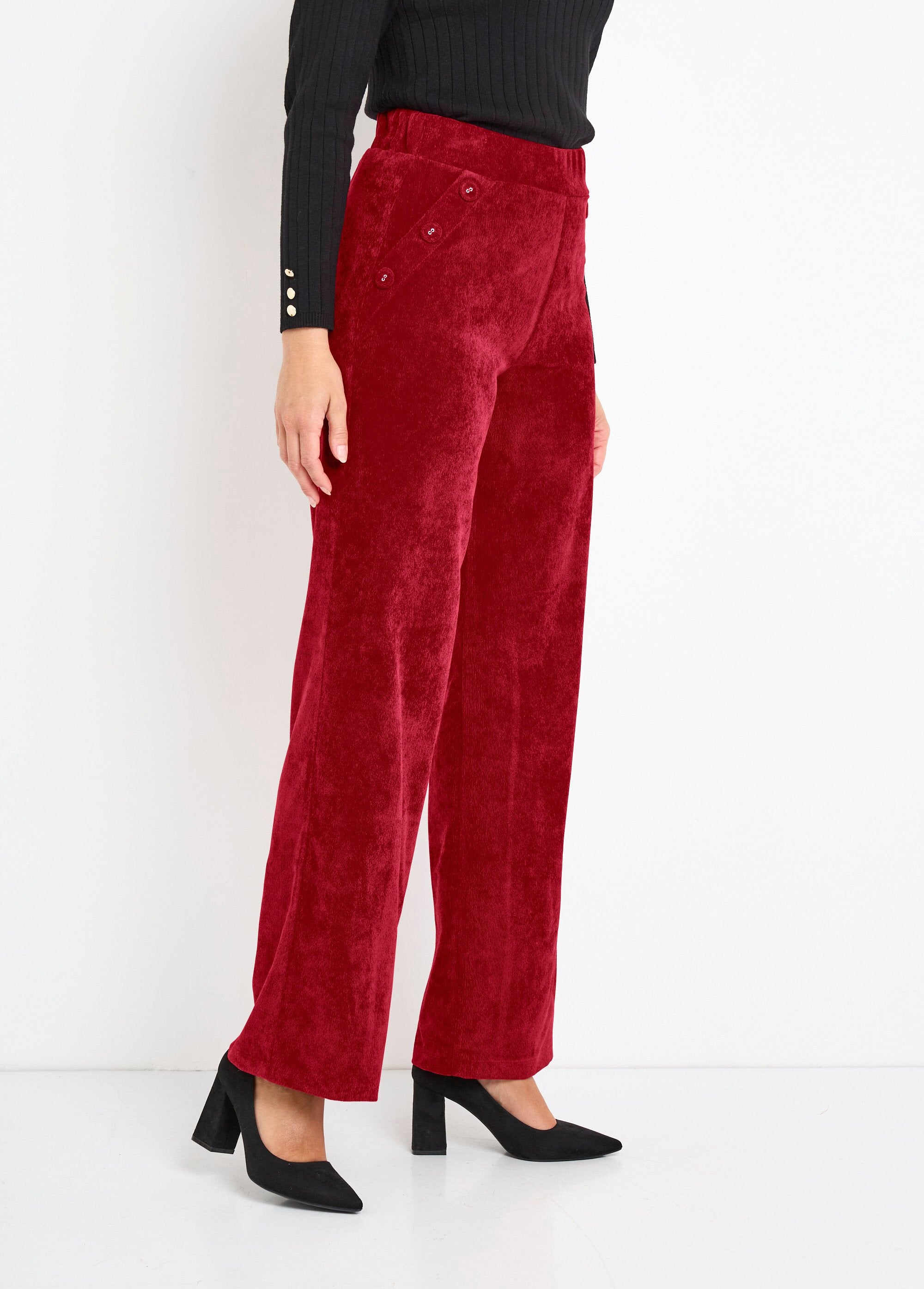Pantalon_large_velours_milleraies_ceinture_semi-élastiquée_Cassis_DR1_slim