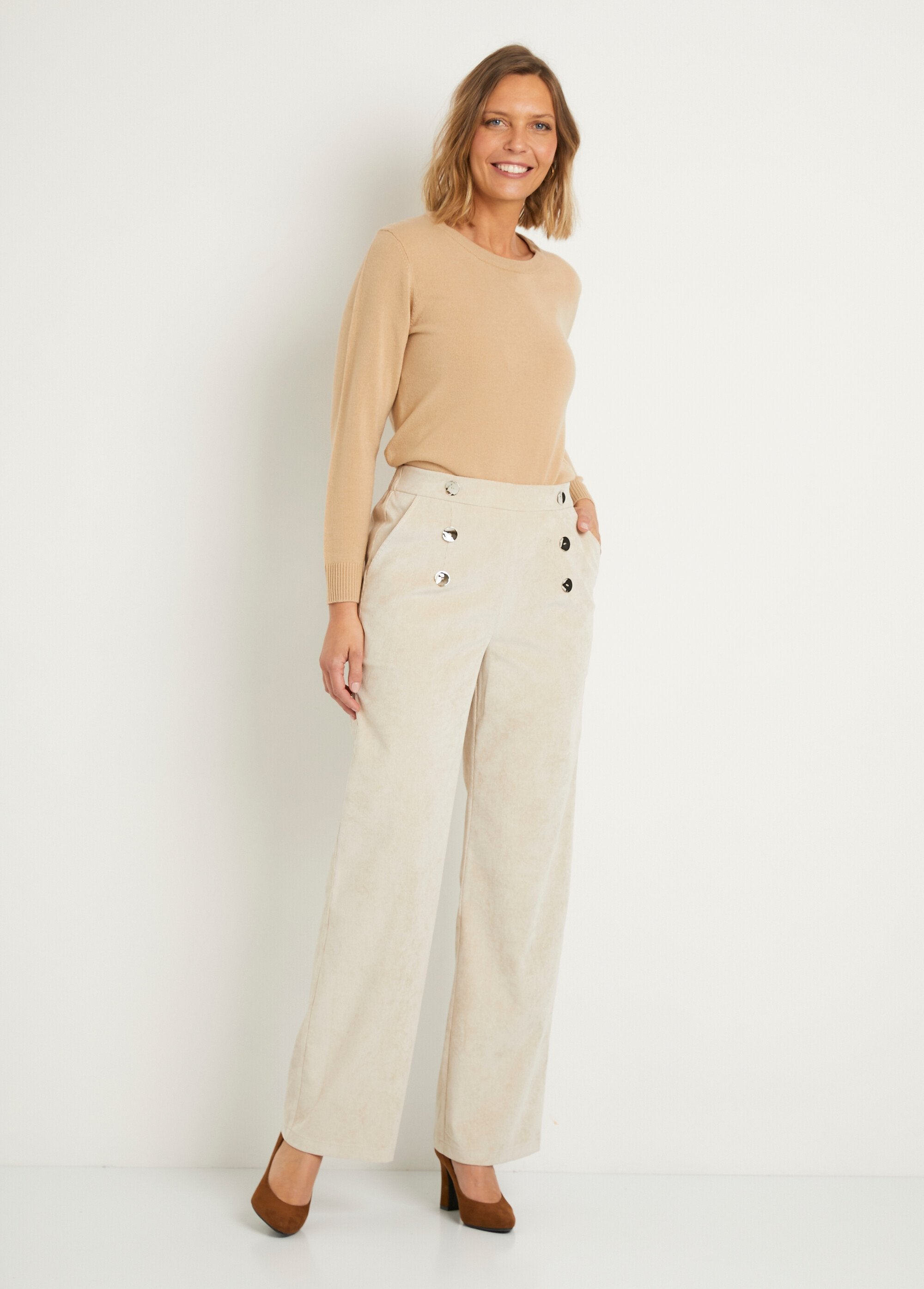 Pantalon_large_velours_milleraies_effet_pont_Beige_SF1_slim