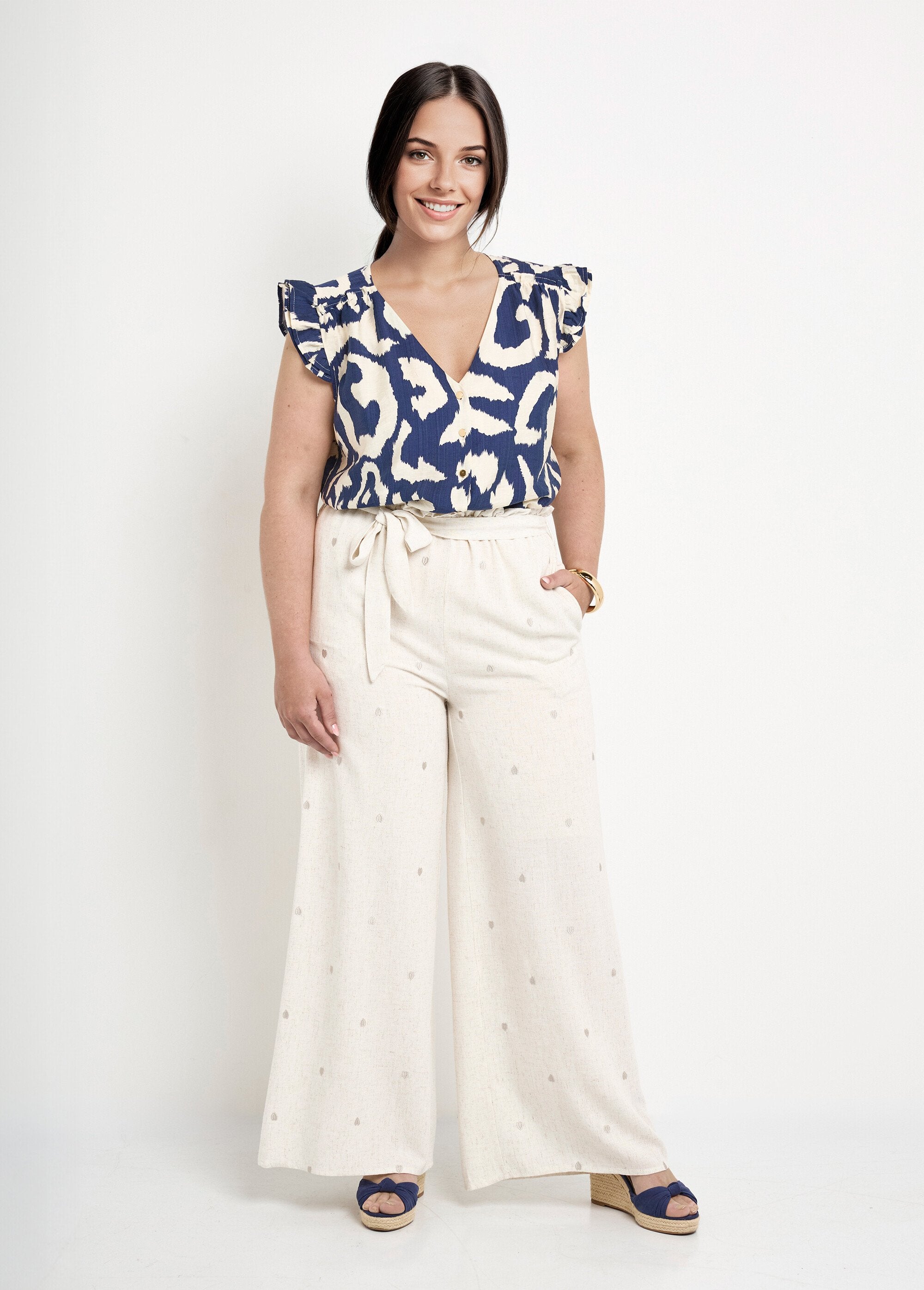 Pantalon_lin_à__broderies_avec_ceinture_Ecru_SF1_curvy
