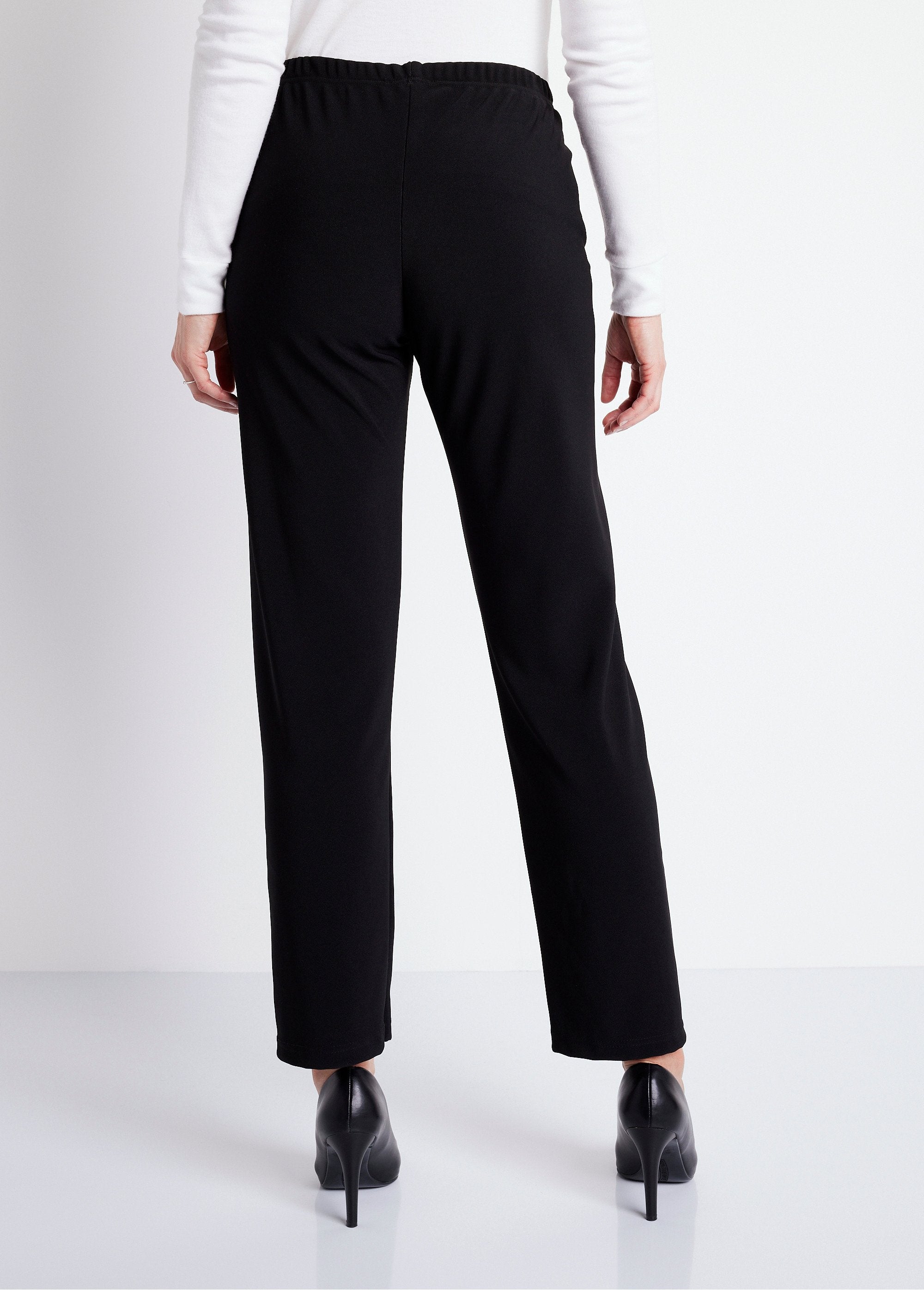 Pantalon_droit_taille_élastiquée_maille_côtelée_Noir_DO1_slim