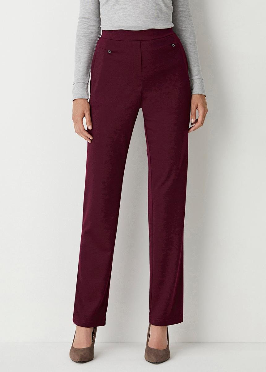 Pantalon_droit_taille_semi_élastiquée_Uni_prune_FA1_slim