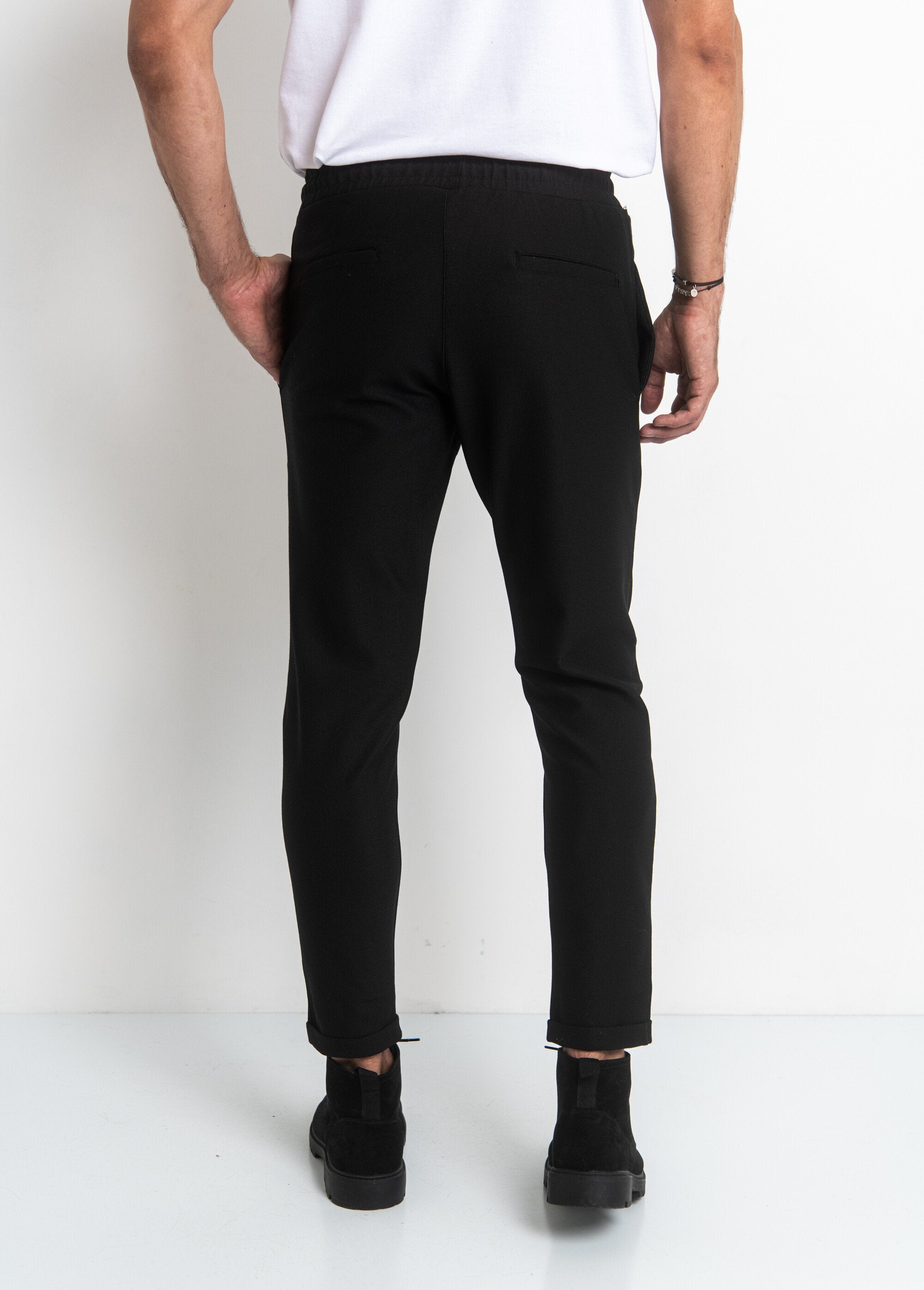 Pantalon_en_maille_piquée,_forme_ajustée_Noir_DO1_slim