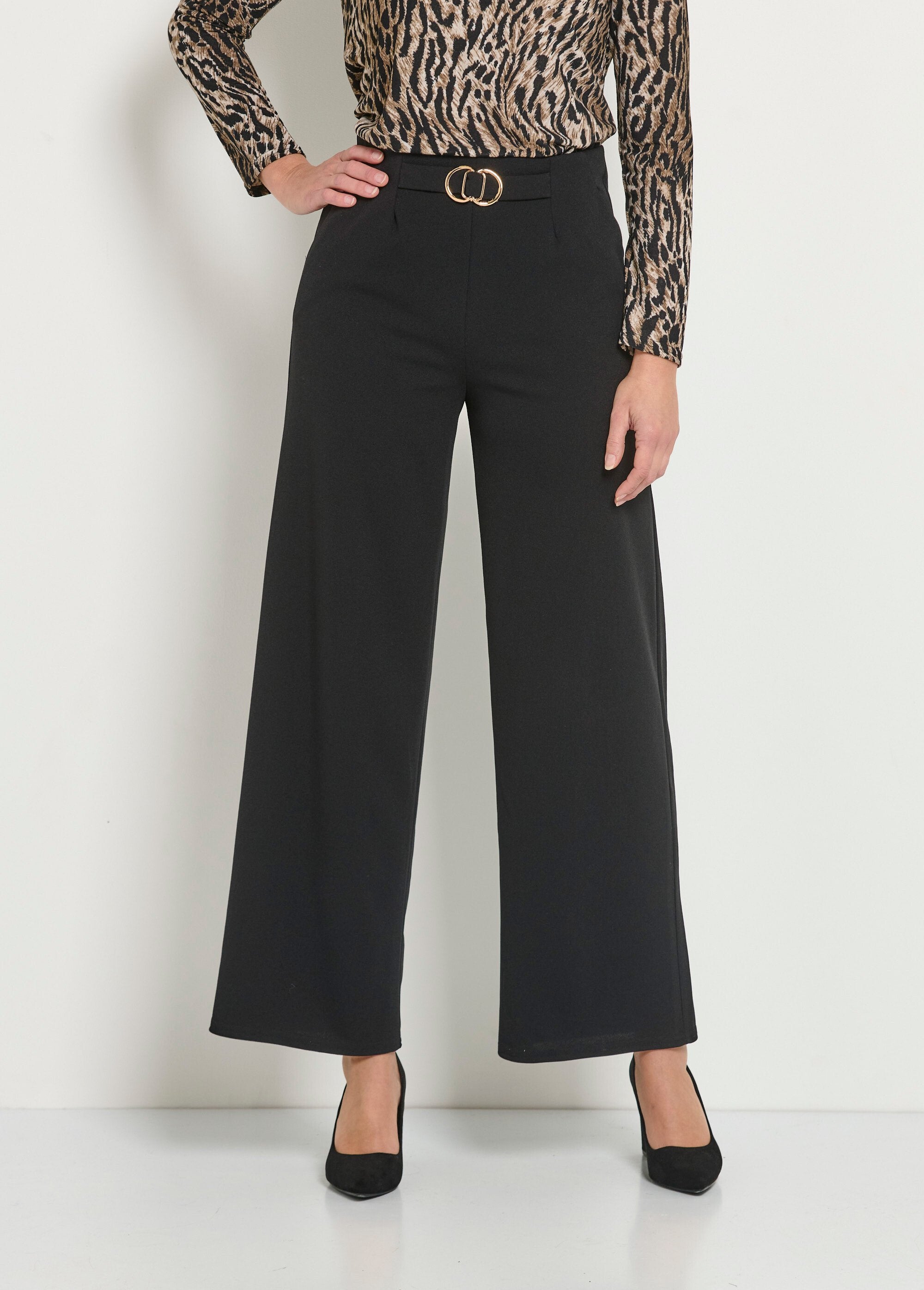 Pantalon_large_boucle_métal_à_la_taille_Noir_FA1_slim