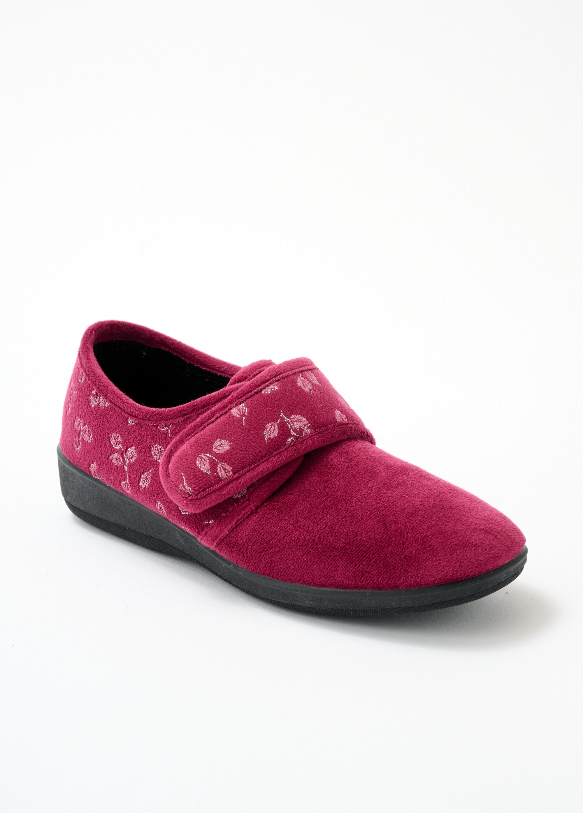 Chaussons_façon_derby_largeur_confort_veloutés_Bordeaux_FA1_slim