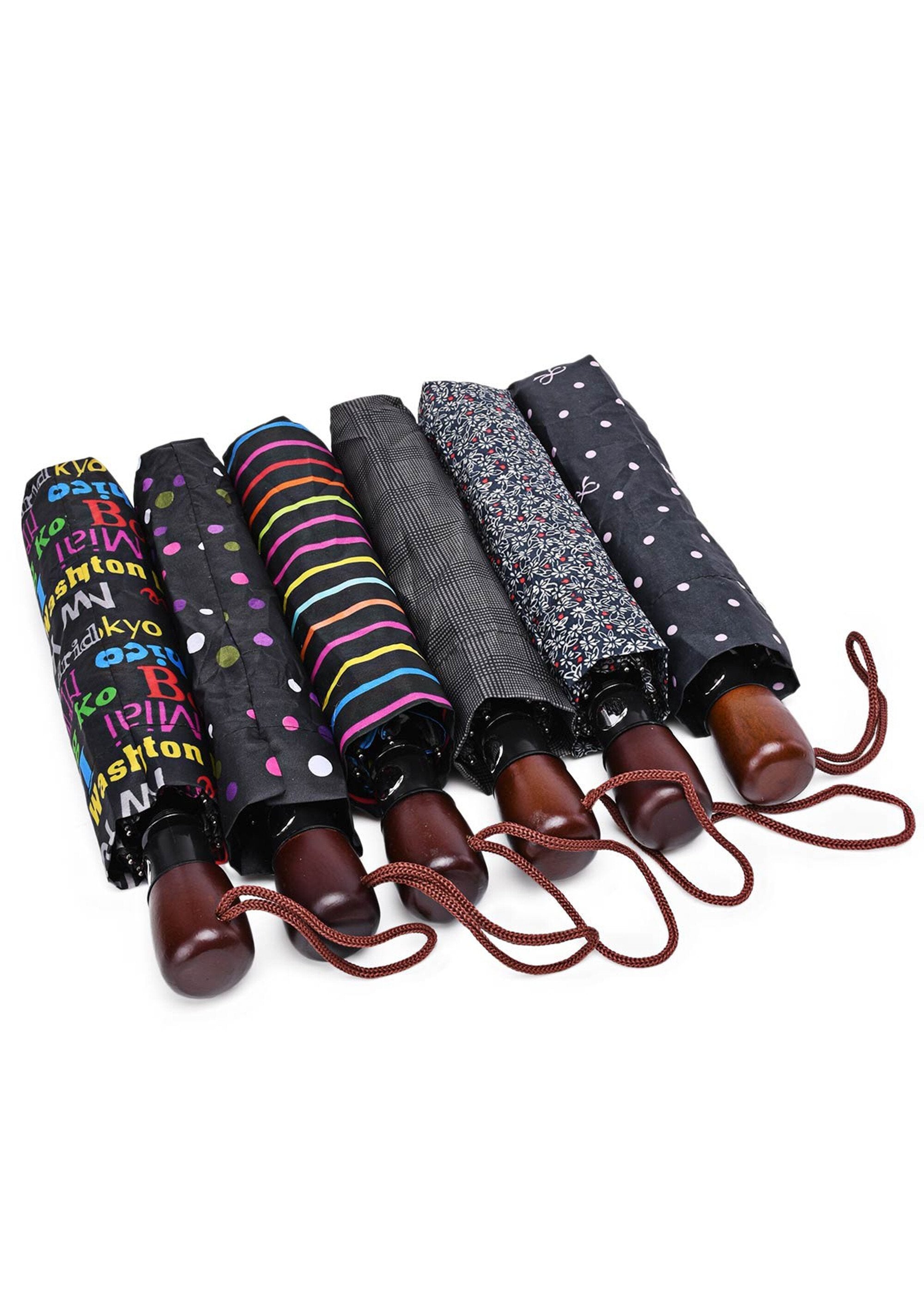 Fancy_automatic_folding_umbrella_Black_multicolor_polka_dots_LO1_slim