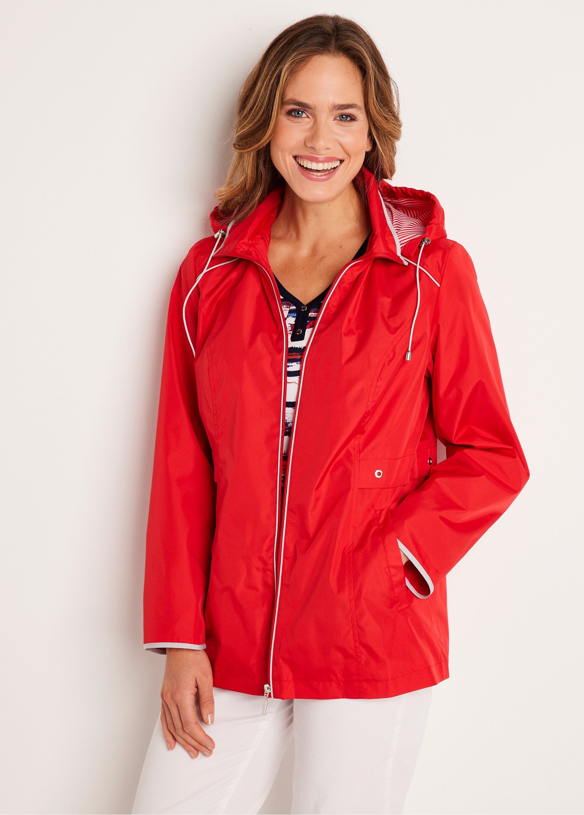 Parka courte zippée Rouge Afibel