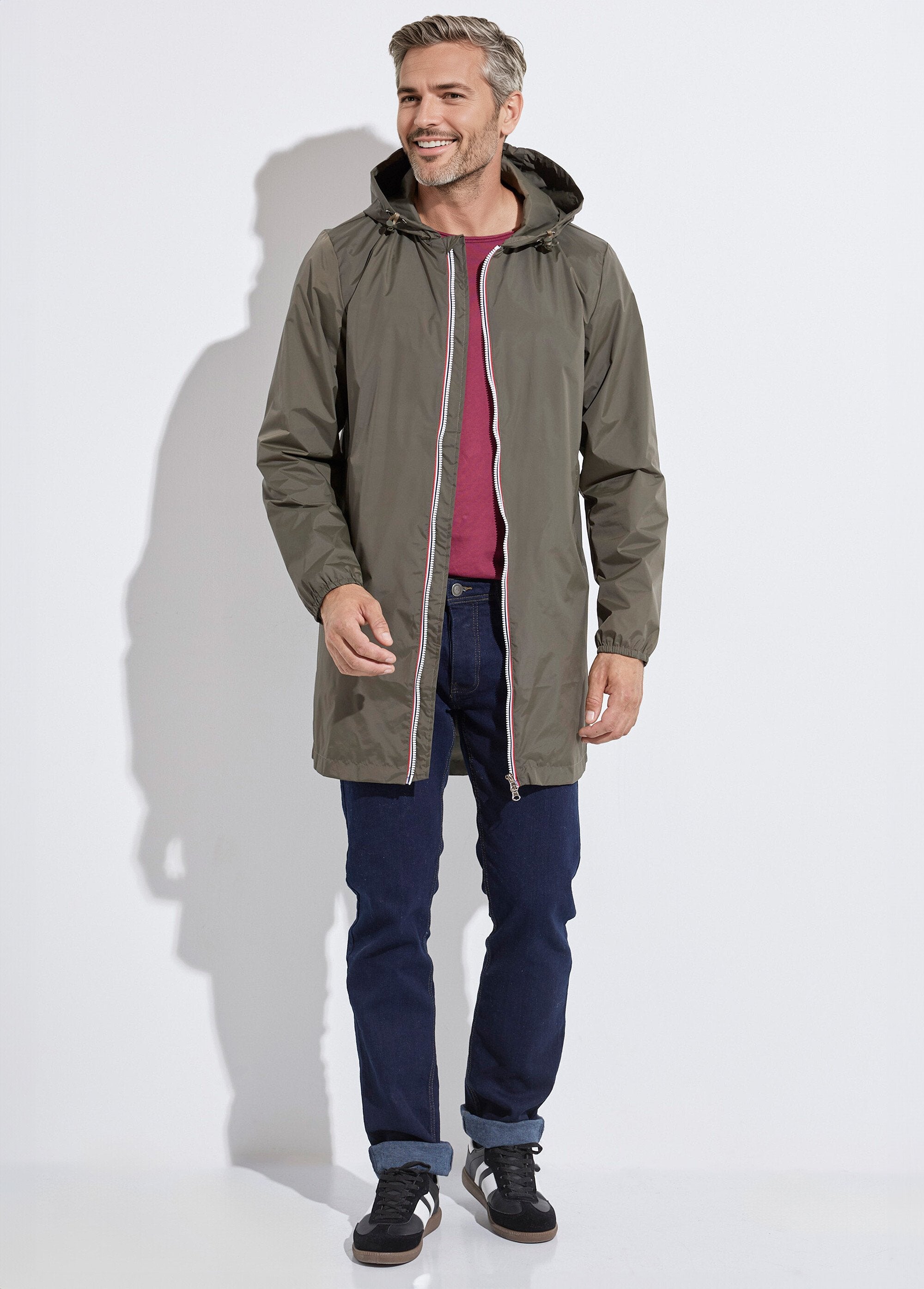 Parka_longue_déperlante_tendance_Kaki_SF1_slim