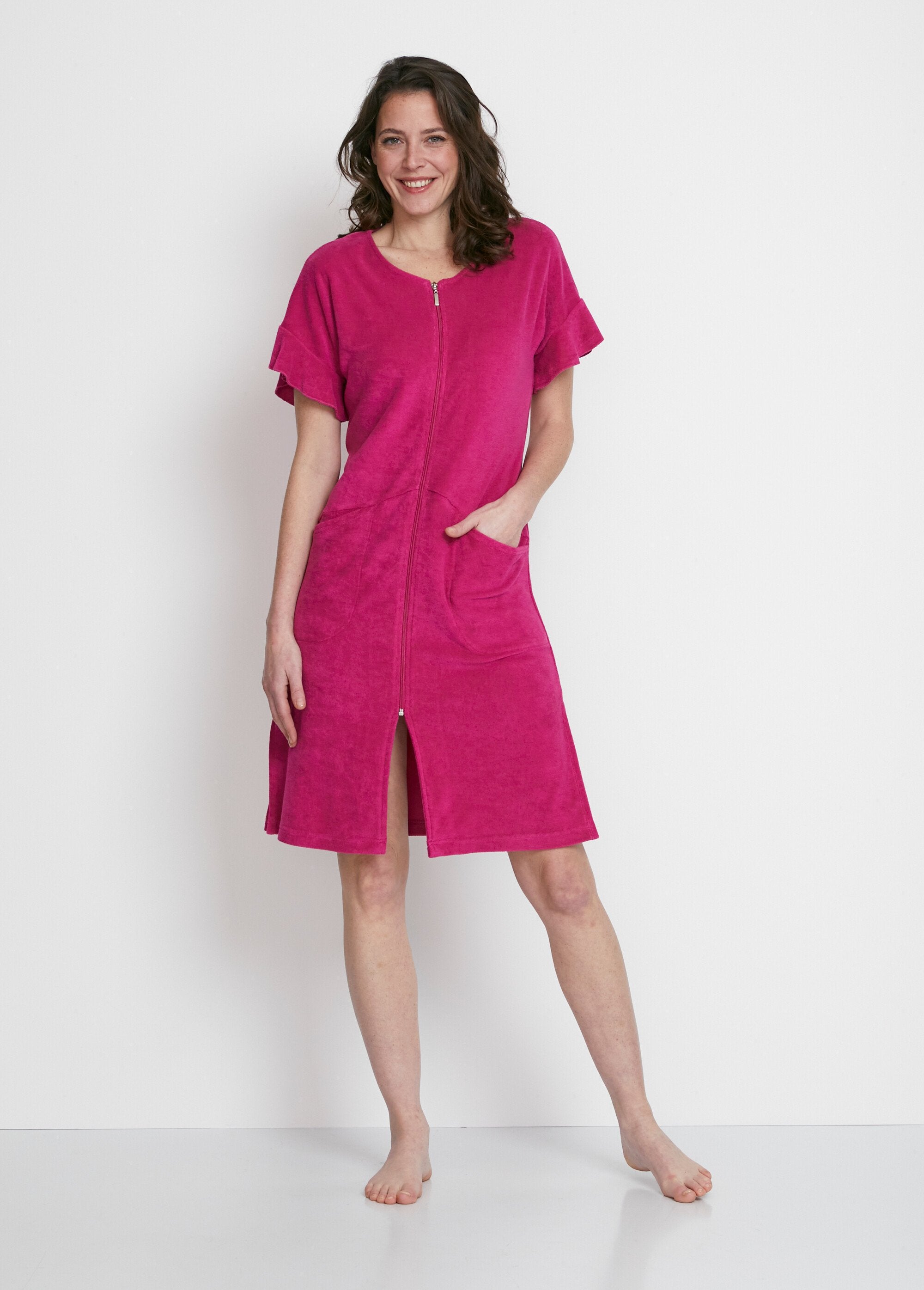 Effen_katoenen_badjas_met_ritssluiting_Fuchsia_FA1_slim