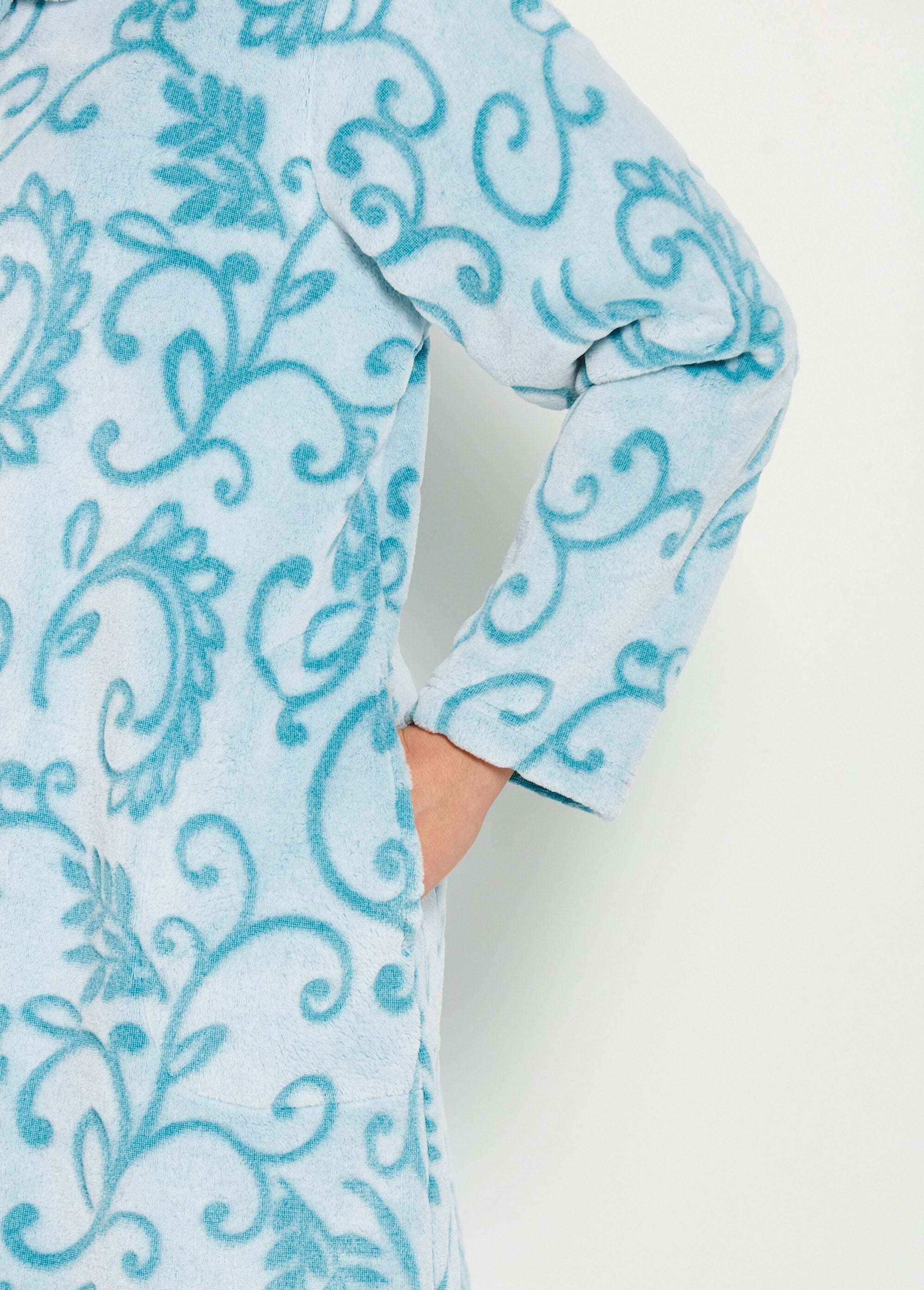 Robe De Chambre Femme En Polaire Douce - Imprimé Cœur & Arbres - Capuche, Poches - Taille XS à XXL - Cadeau Cosy - 9