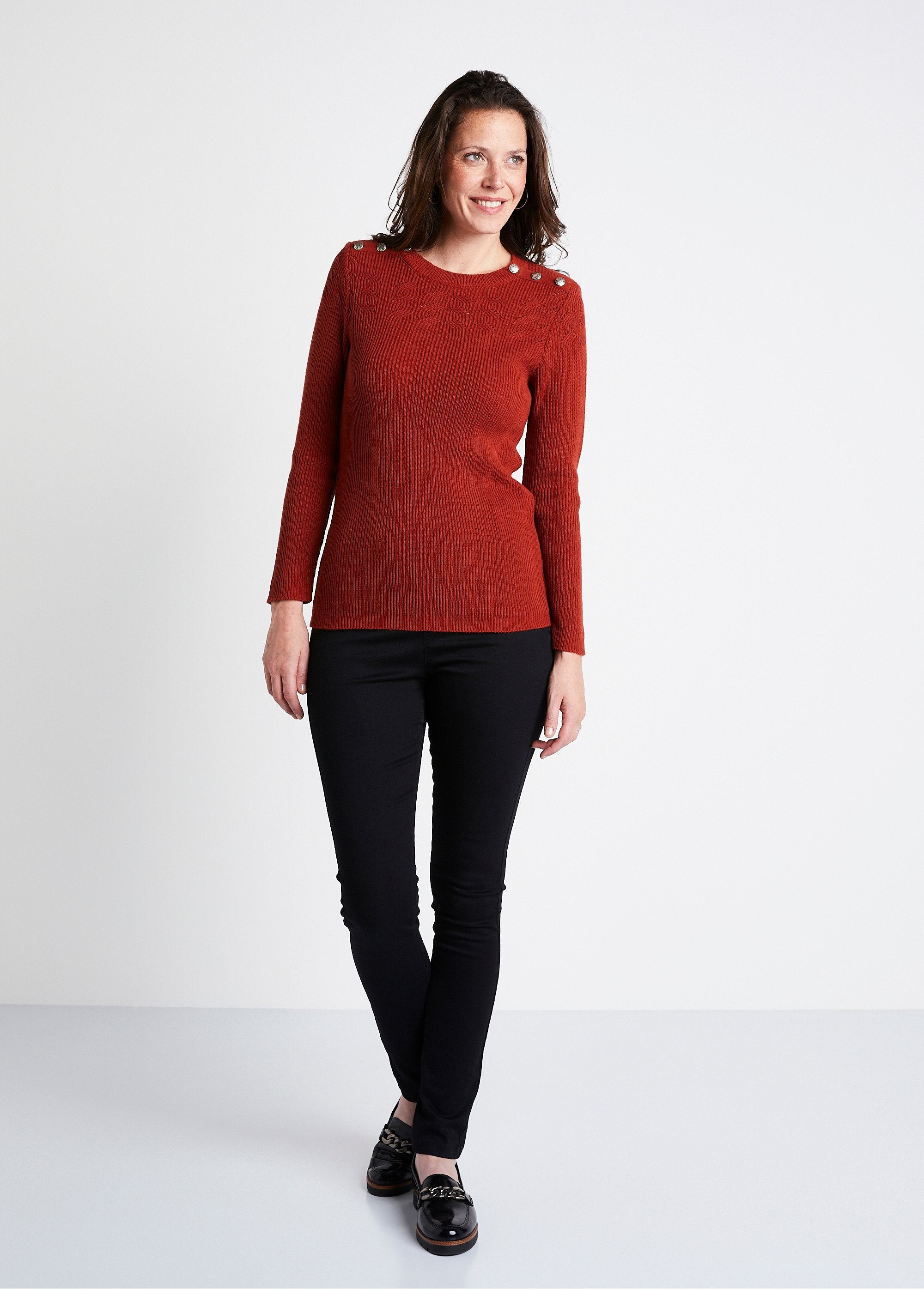 Pull_ajouré_maille_côtelée_col_rond_Epice_SF1_slim