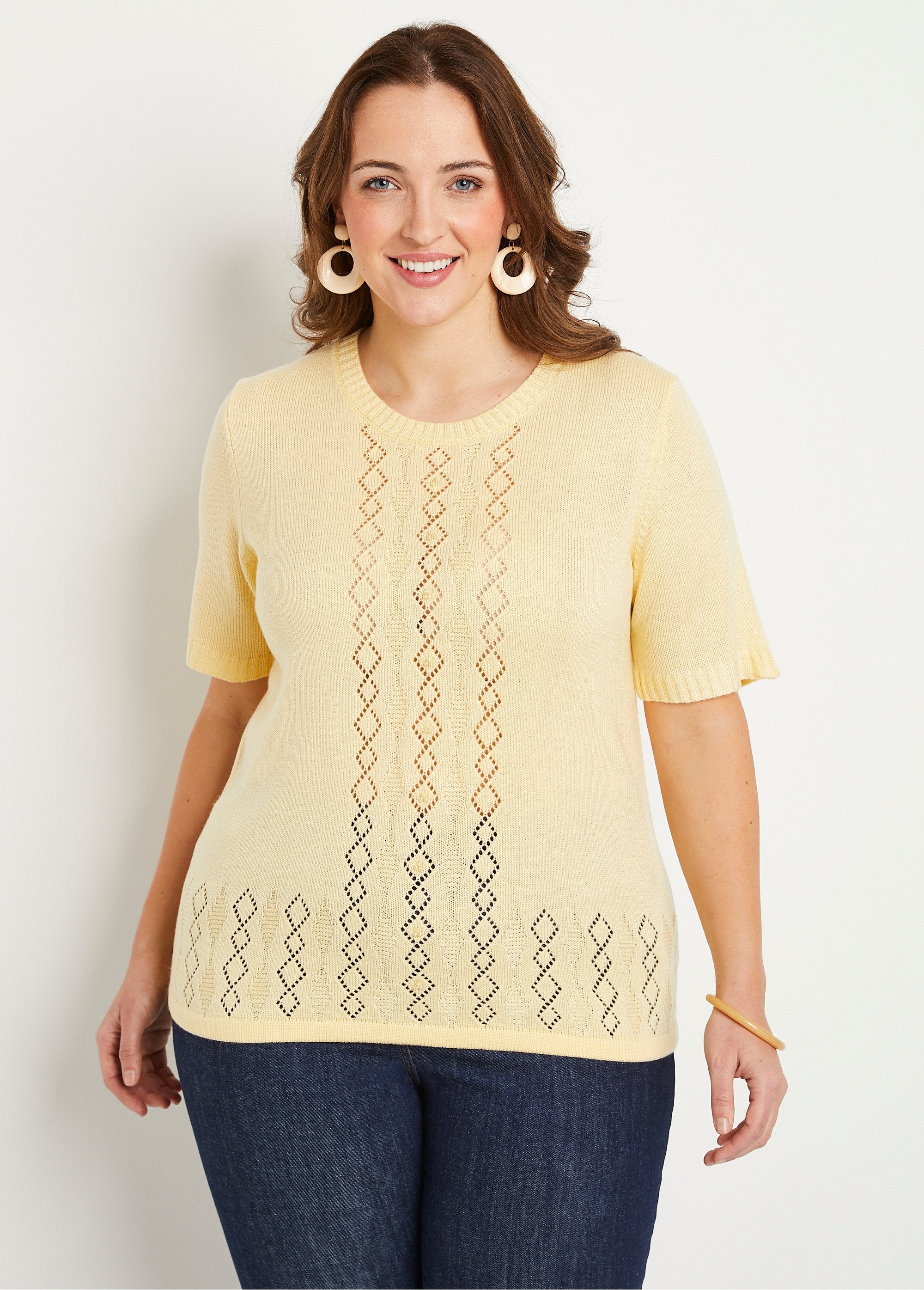 Pull_ajouré_perlé_manches_courtes_Vanille_FA1_curvy