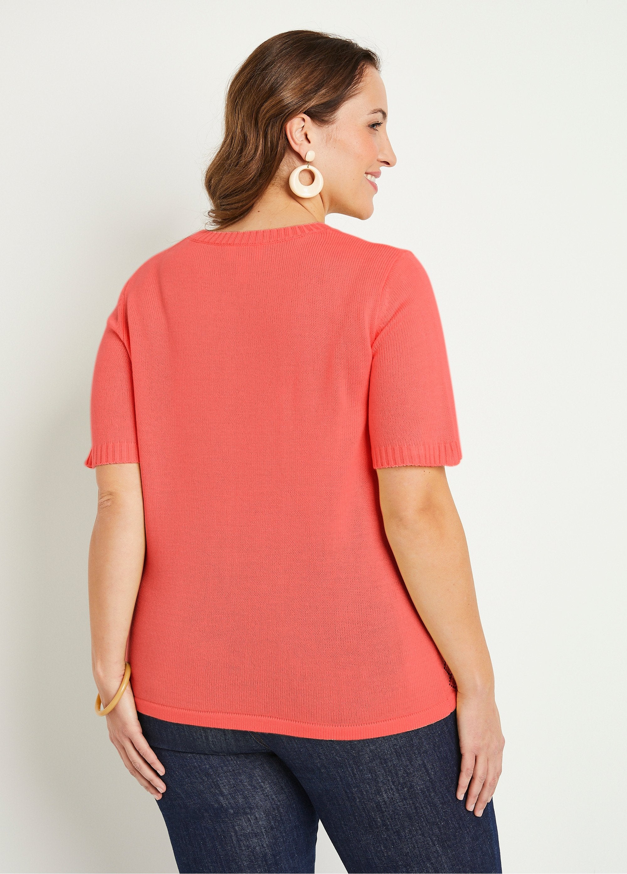 Pull_ajouré_perlé_manches_courtes_Corail_DO1_curvy