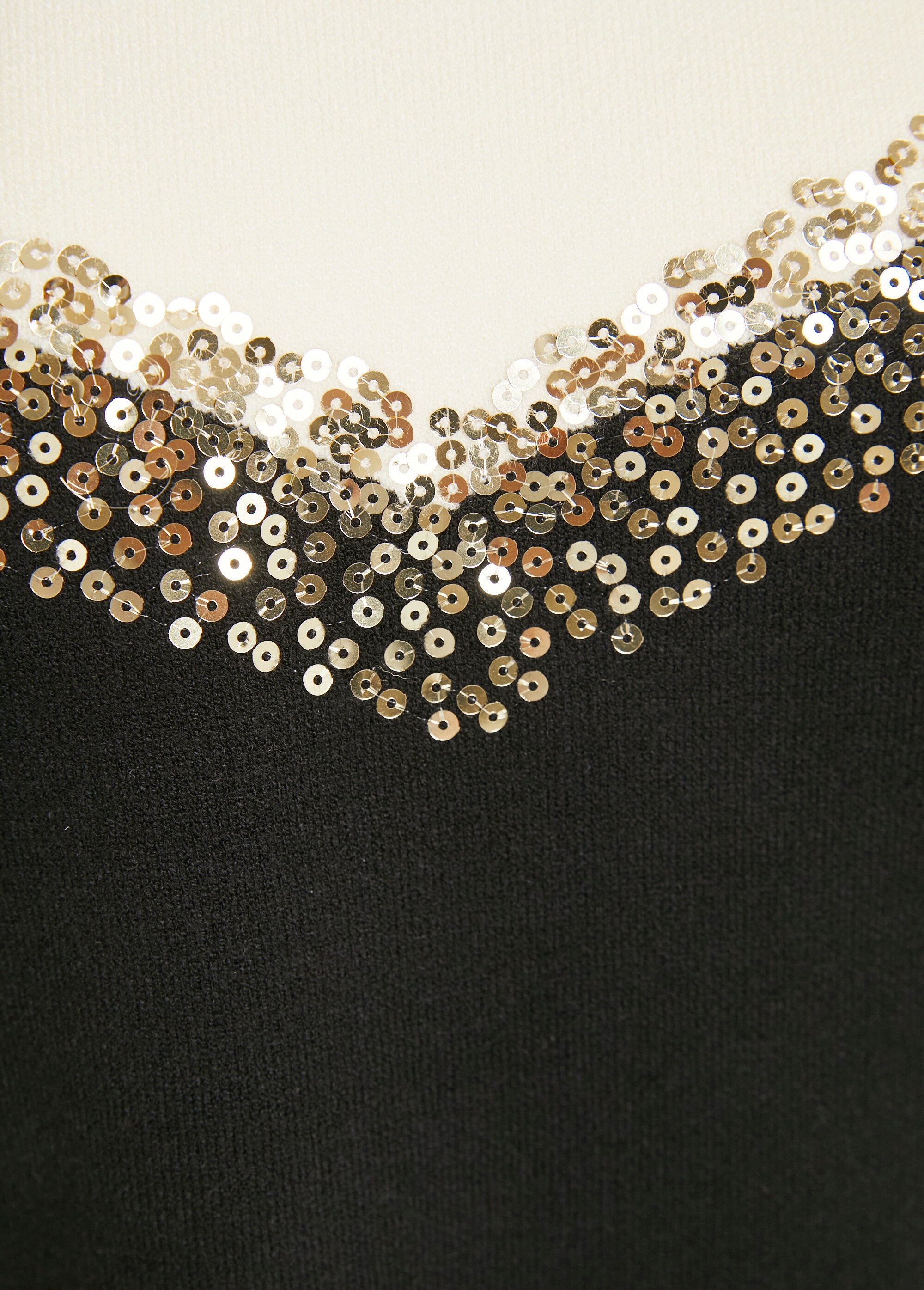 Pull_bicolore_manches_longues_à_sequins_Beige_et_noir_DE2_slim