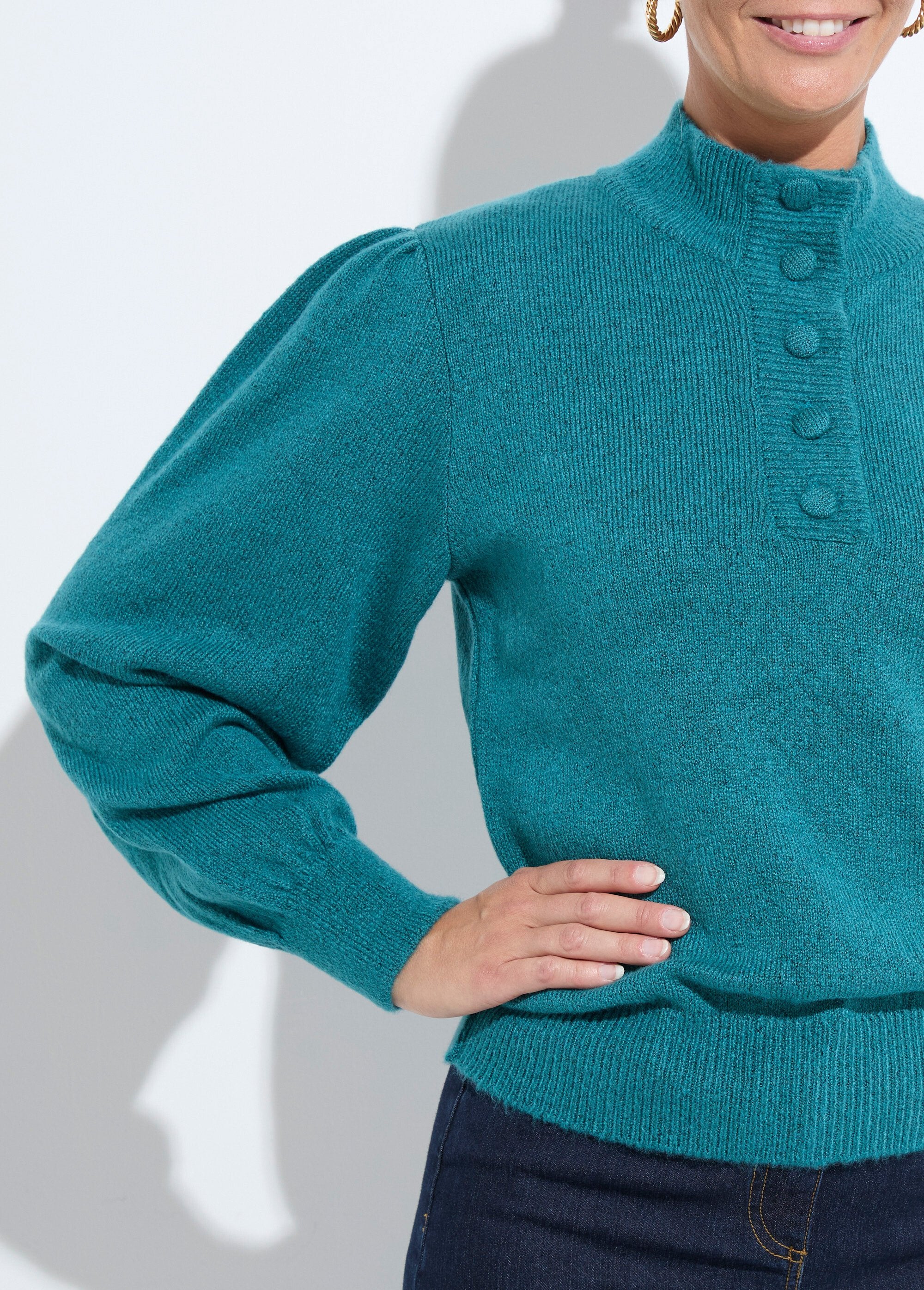 Pull_chaud_col_montant_boutonné_Vert_DE1_slim