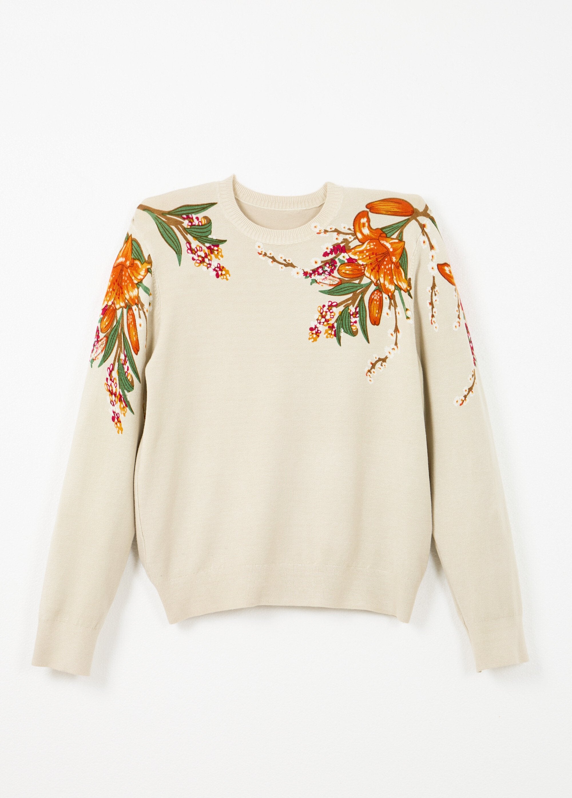 Pull_chaud_col_rond_imprimé_floral_manches_longues_Beige_AP1_slim
