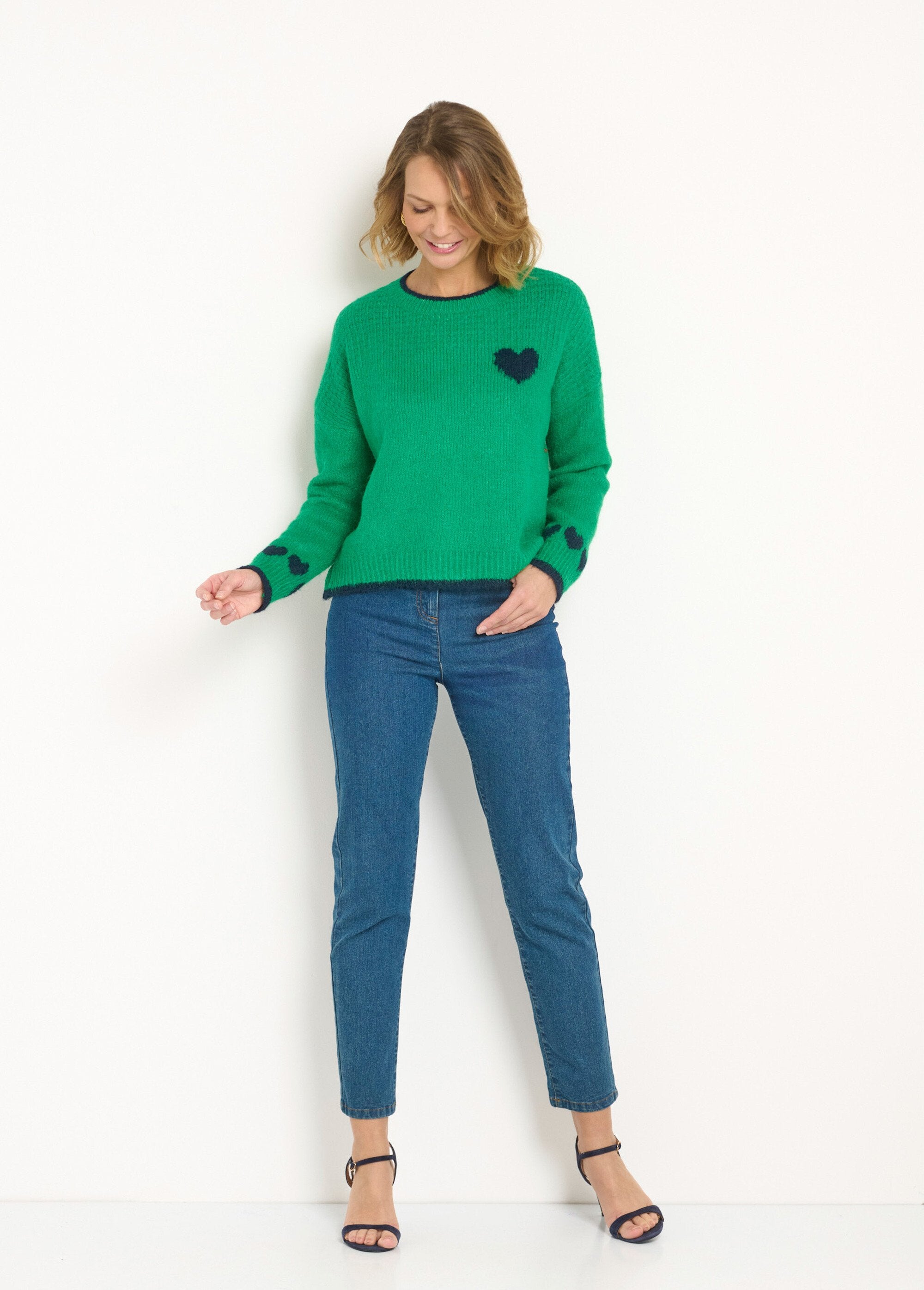 Pull_chaud_laine_détails_curs,_col_rond_Vert_SF1_slim