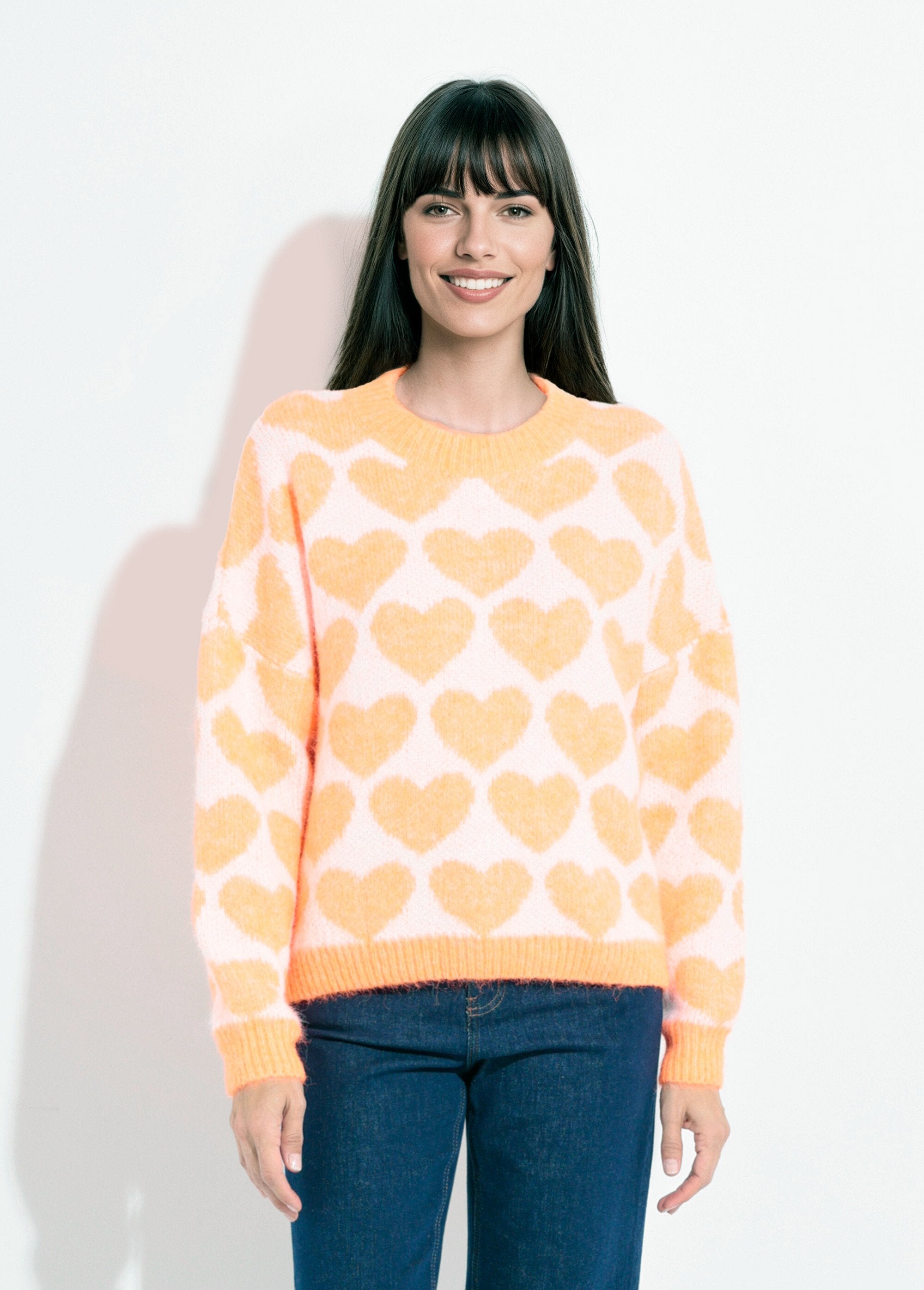 Pull_chaud_maille_mousseuse_laine_coeurs_Orange_vif_FA1_slim