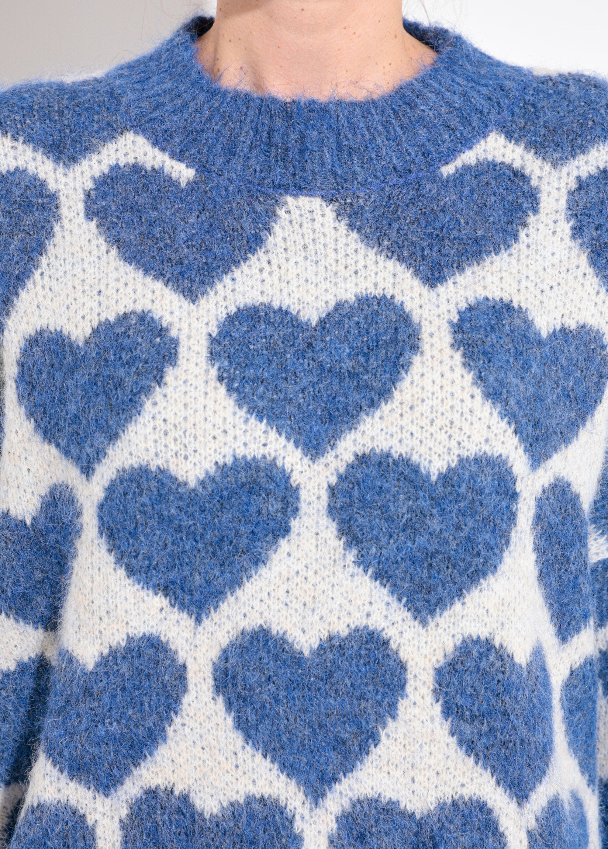 Pull_chaud_maille_mousseuse_laine_coeurs_Bleu_denim_DE1_slim