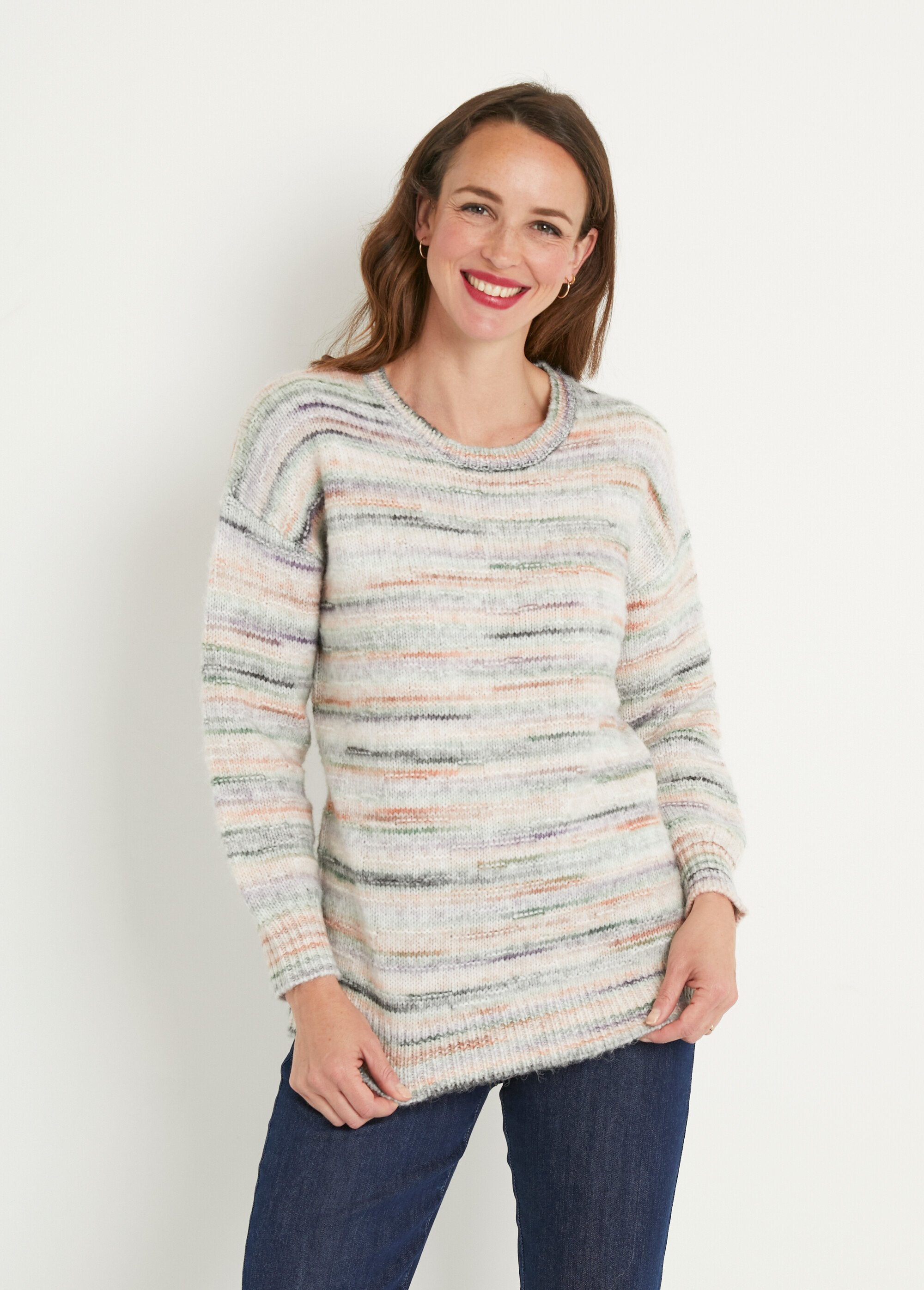 Pull_chaud_mouliné_col_rond_avec_laine_Mandarine_et_vert_FA1_slim