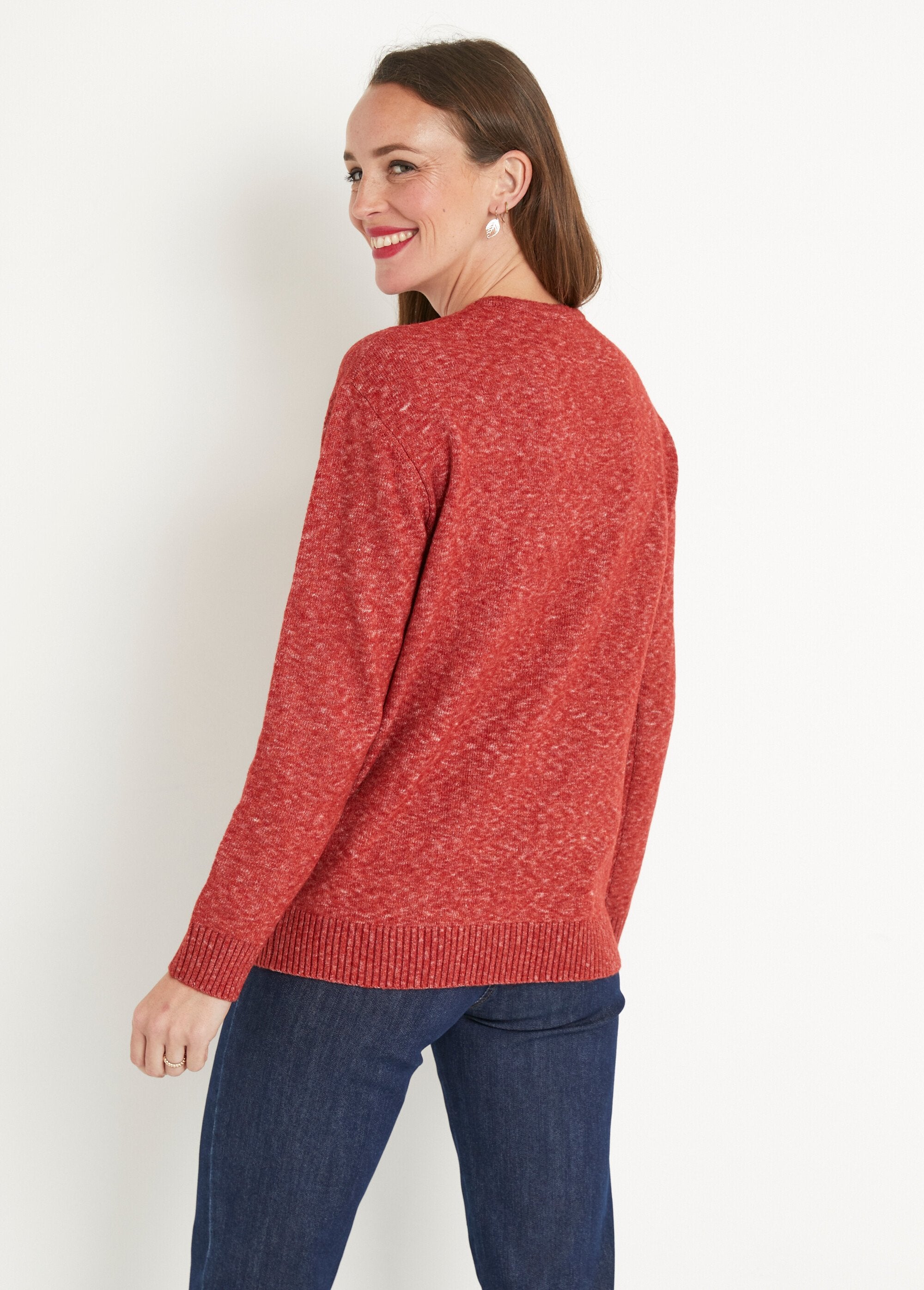 Pull_chiné_court_col_rond_avec_laine_Brique_DO1_slim