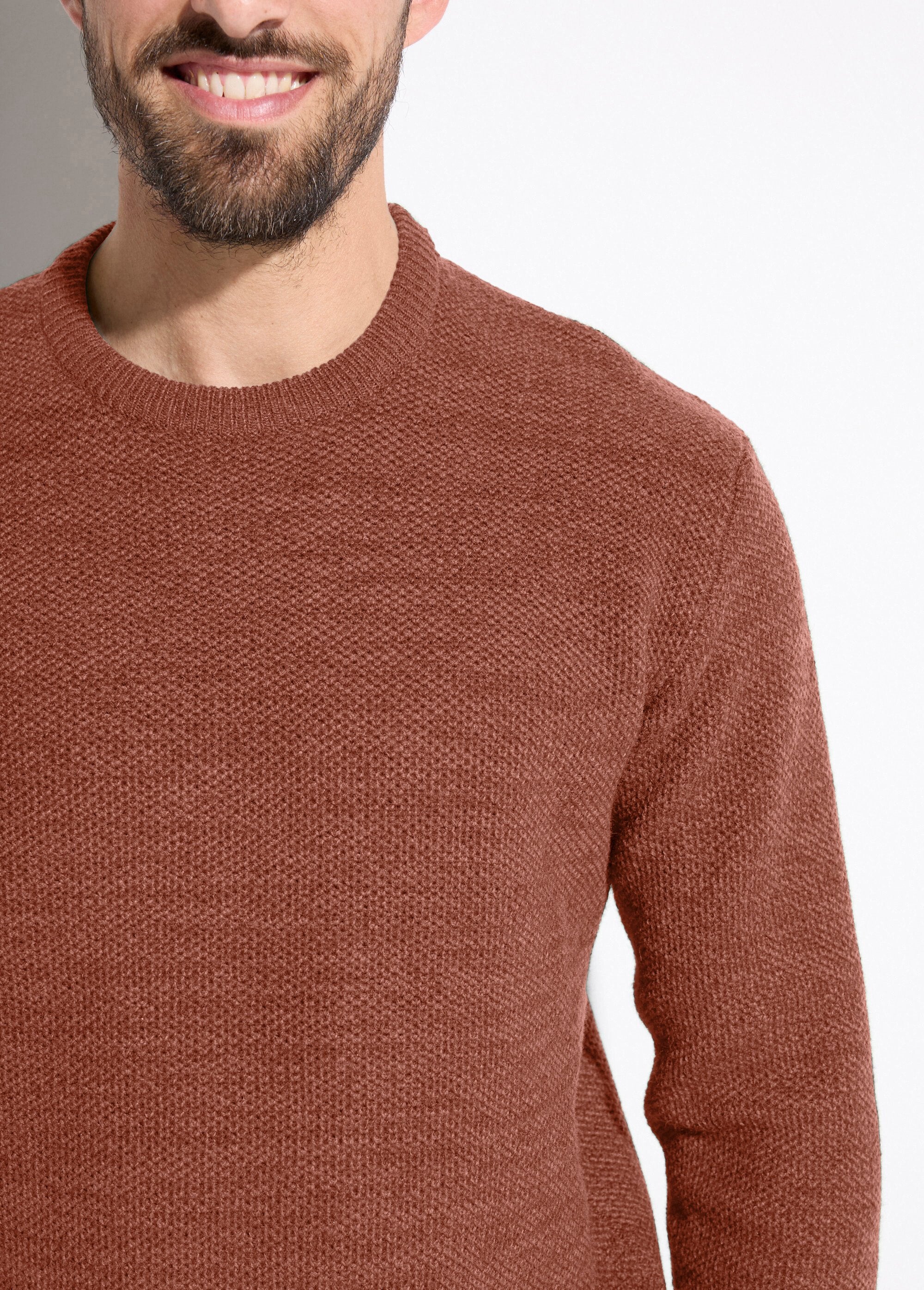 Pull_col_rond_maille_chinée_laine_manches_longues_Brique__DE1_slim