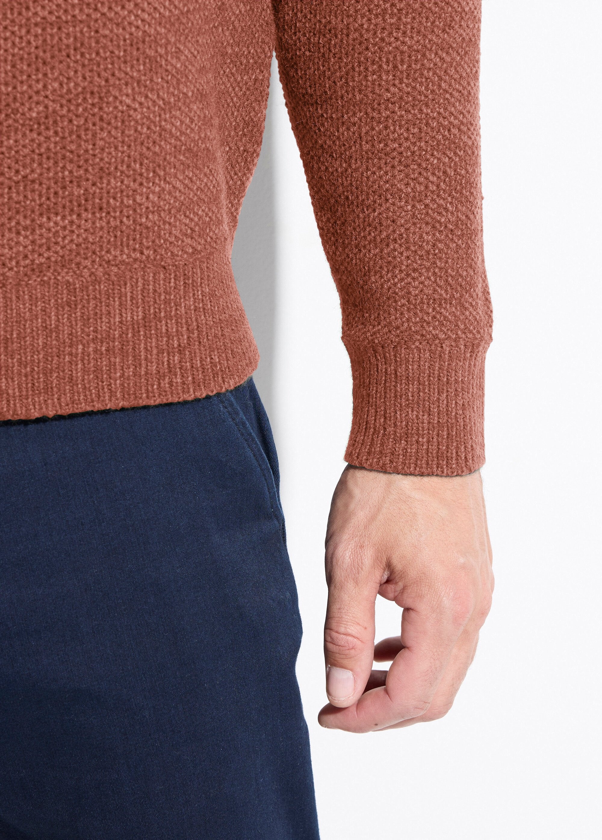 Pull_col_rond_maille_chinée_laine_manches_longues_Brique__DE2_slim