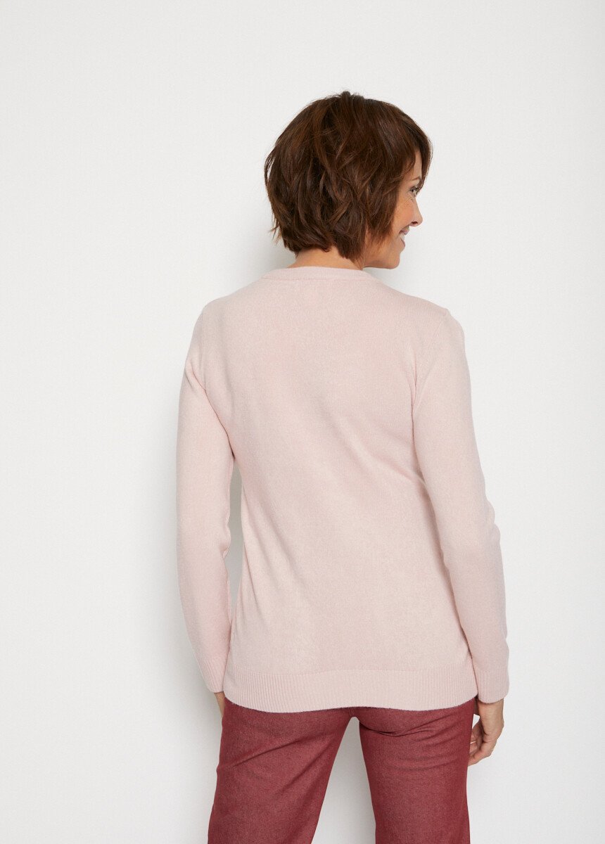 Pull_doux_col_rond_manches_longues_Rose_DO1_slim