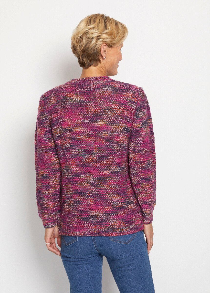 Pull_col_rond_maille_effet_mouliné_Cassis_et_marine_DO1_slim