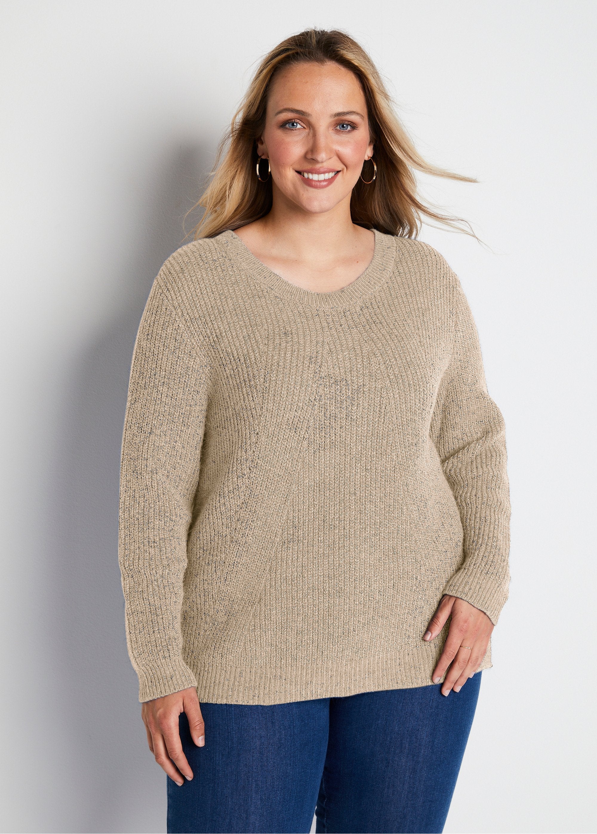 Pull_col_rond_maille_perlée_avec_laine_Beige_FA1_curvy