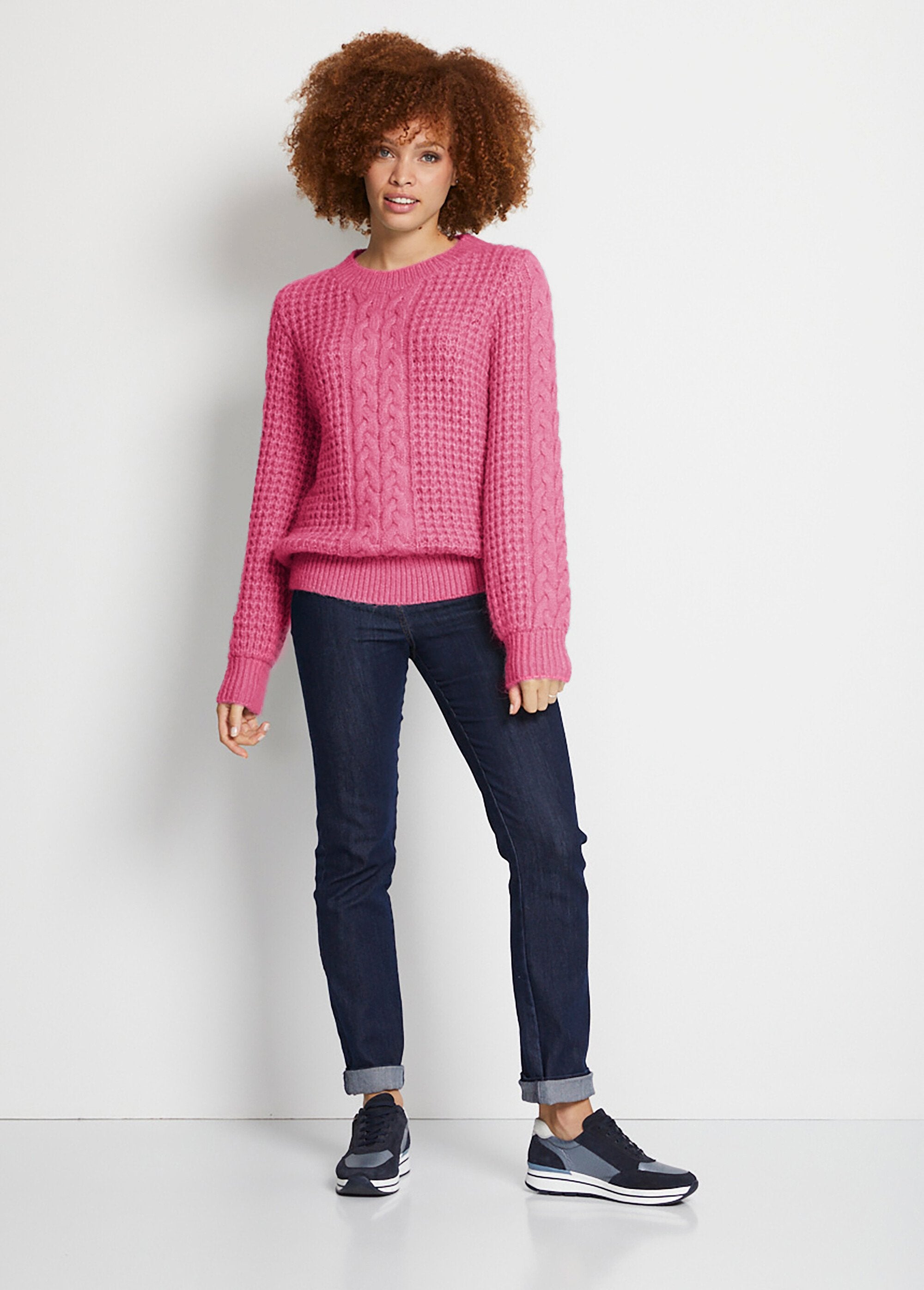 Pull_chaud_col_rond_maille_moelleuse_fantaisie_Framboise_SF1_slim