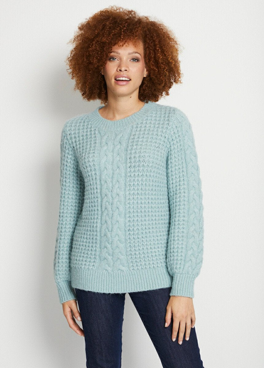 Pull_chaud_col_rond_maille_moelleuse_fantaisie_Vert_FA1_slim