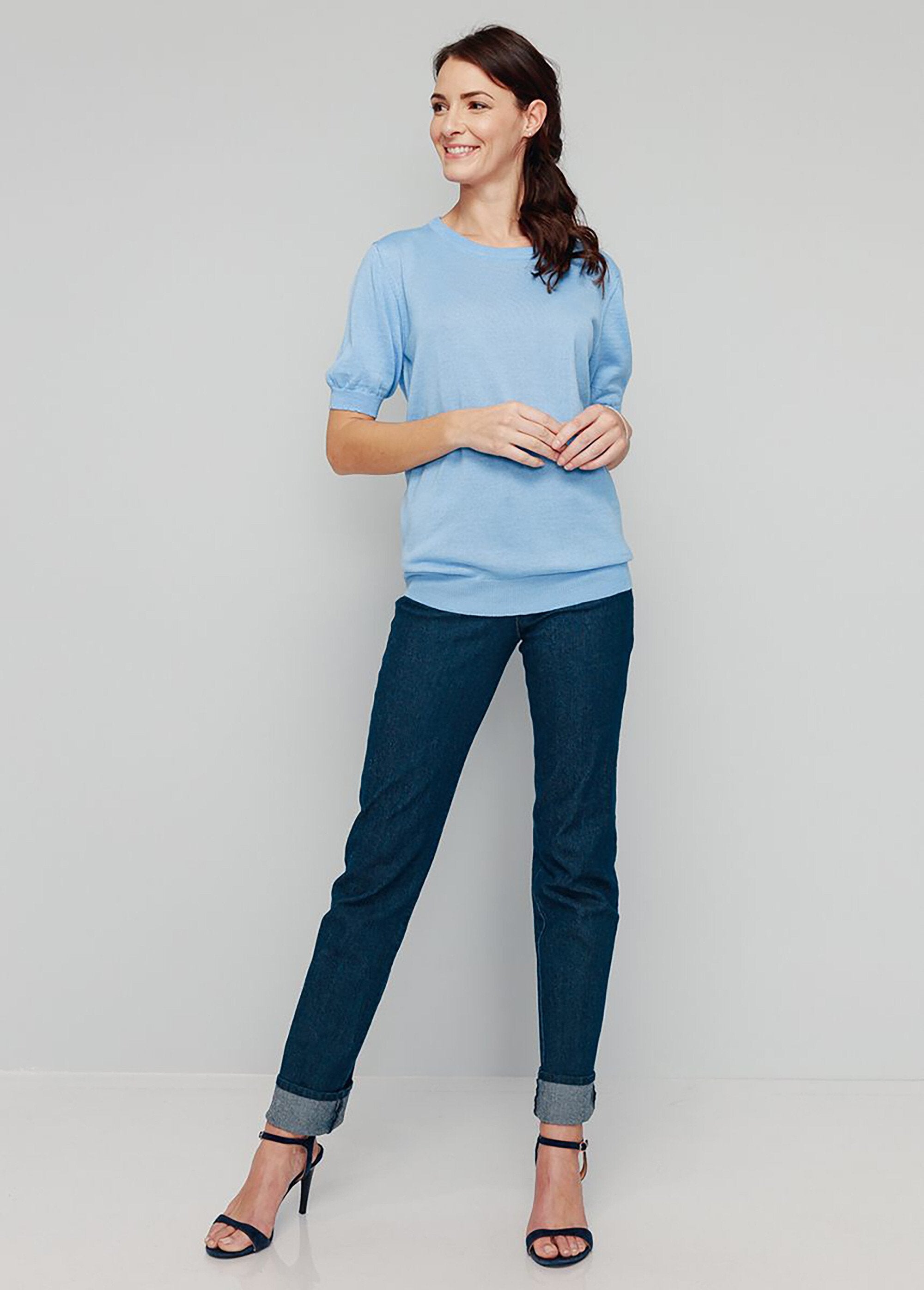 Pull_laine_mérinos_manches_courtes_Bleu_nuage_SF1_slim