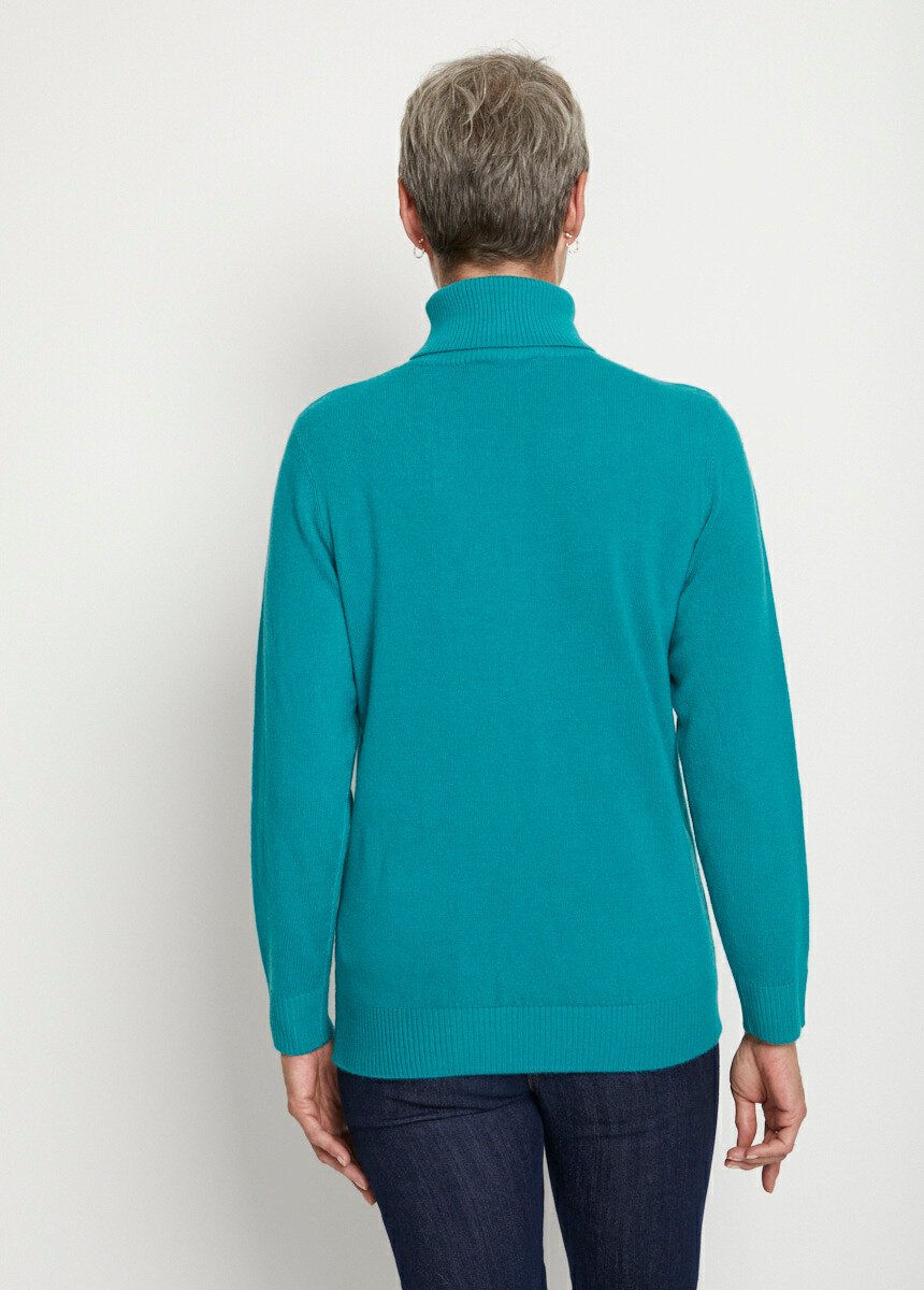 Pull_doux_col_roulé_manches_longues_Vert_DO1_slim