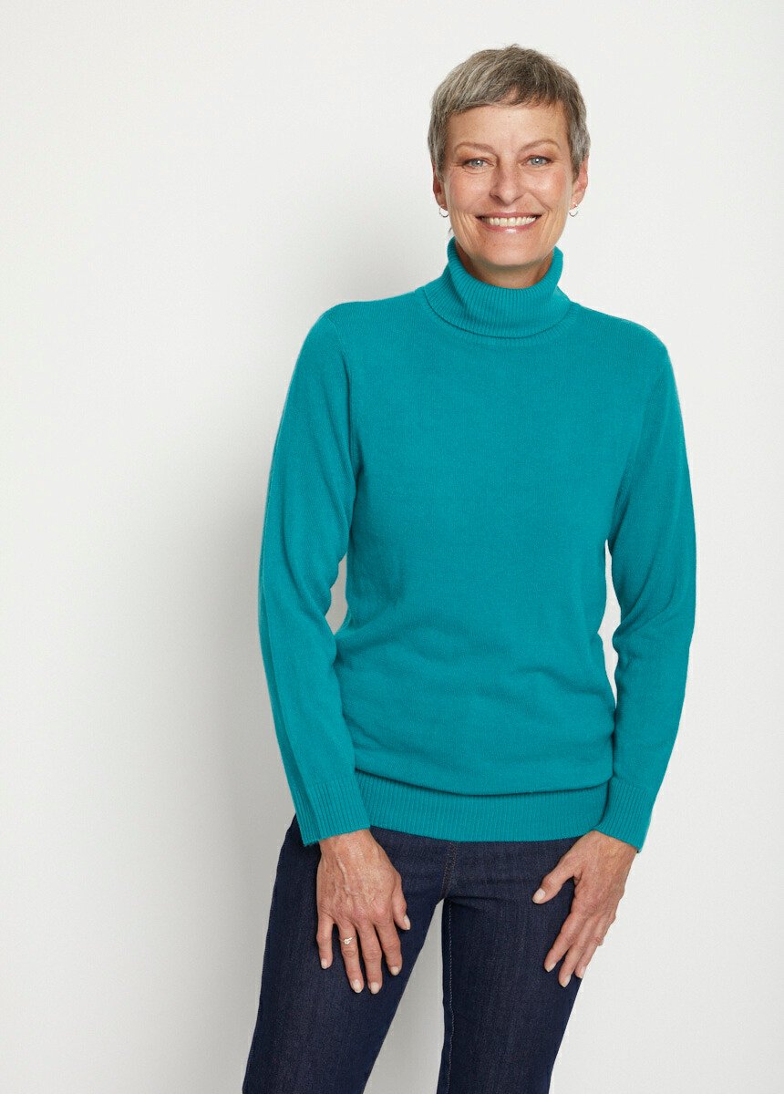 Pull_doux_col_roulé_manches_longues_Vert_FA1_slim