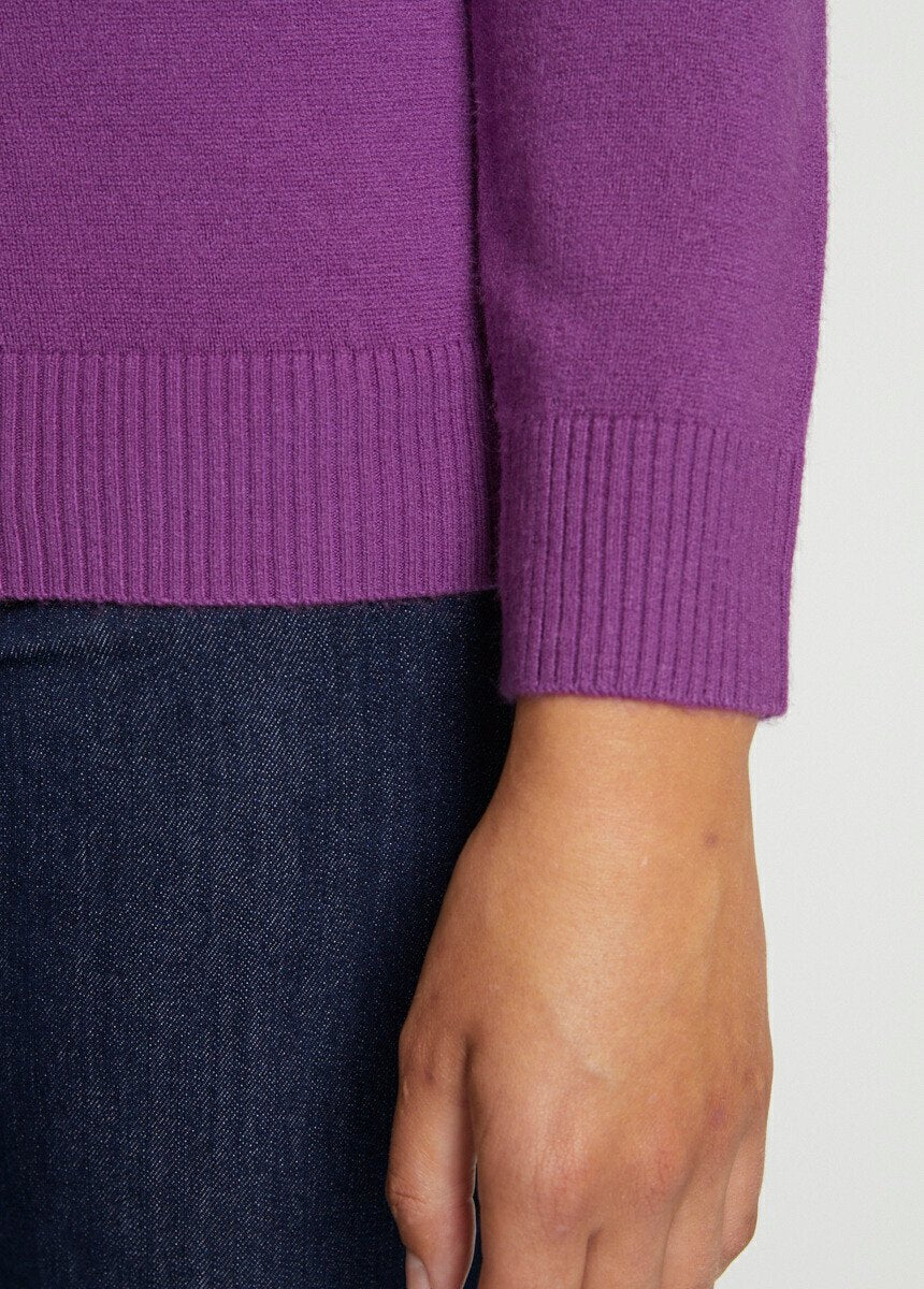 Pull_doux_col_V_manches_longues_Violet_DE2_slim